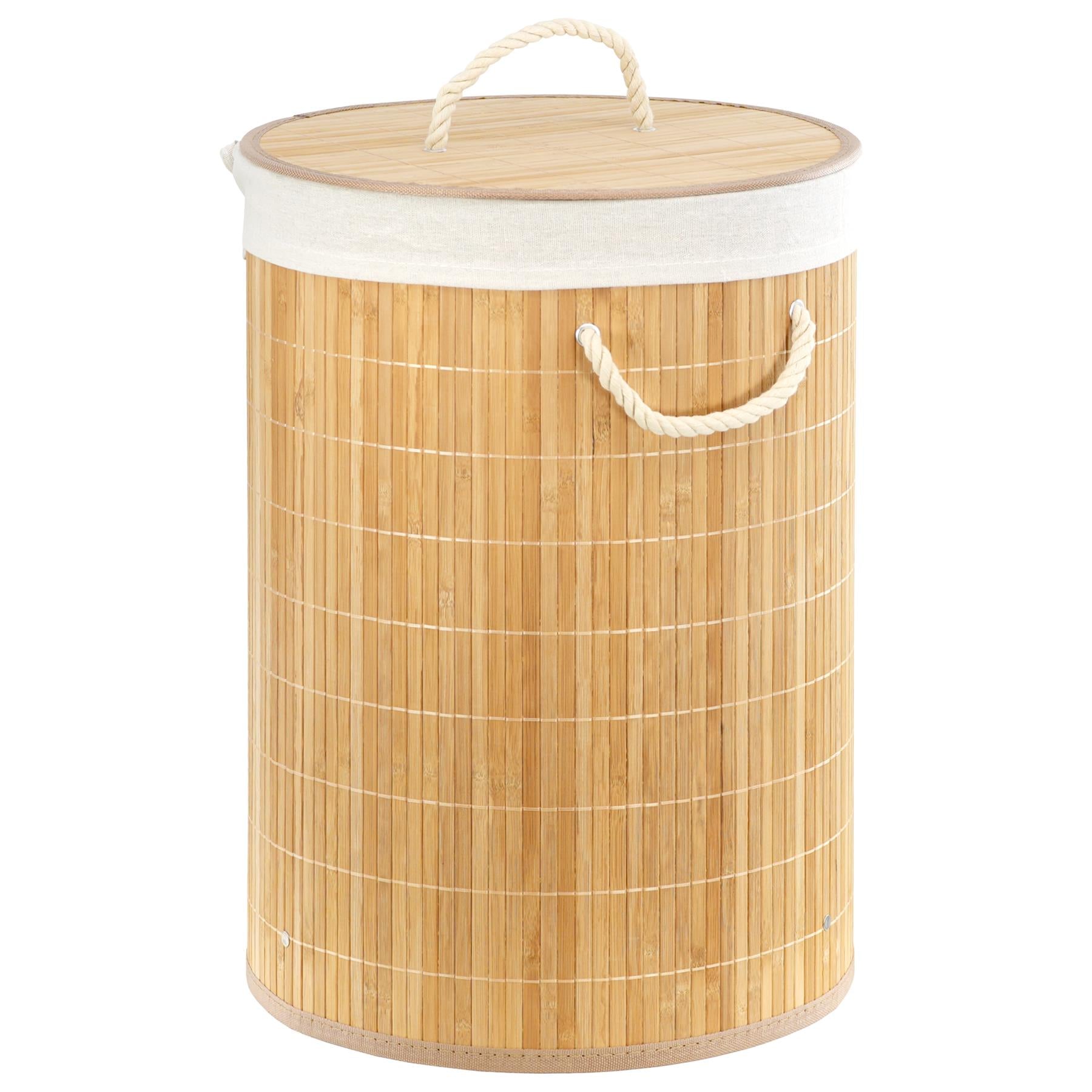 GEEZY Round Bamboo Basket Natural