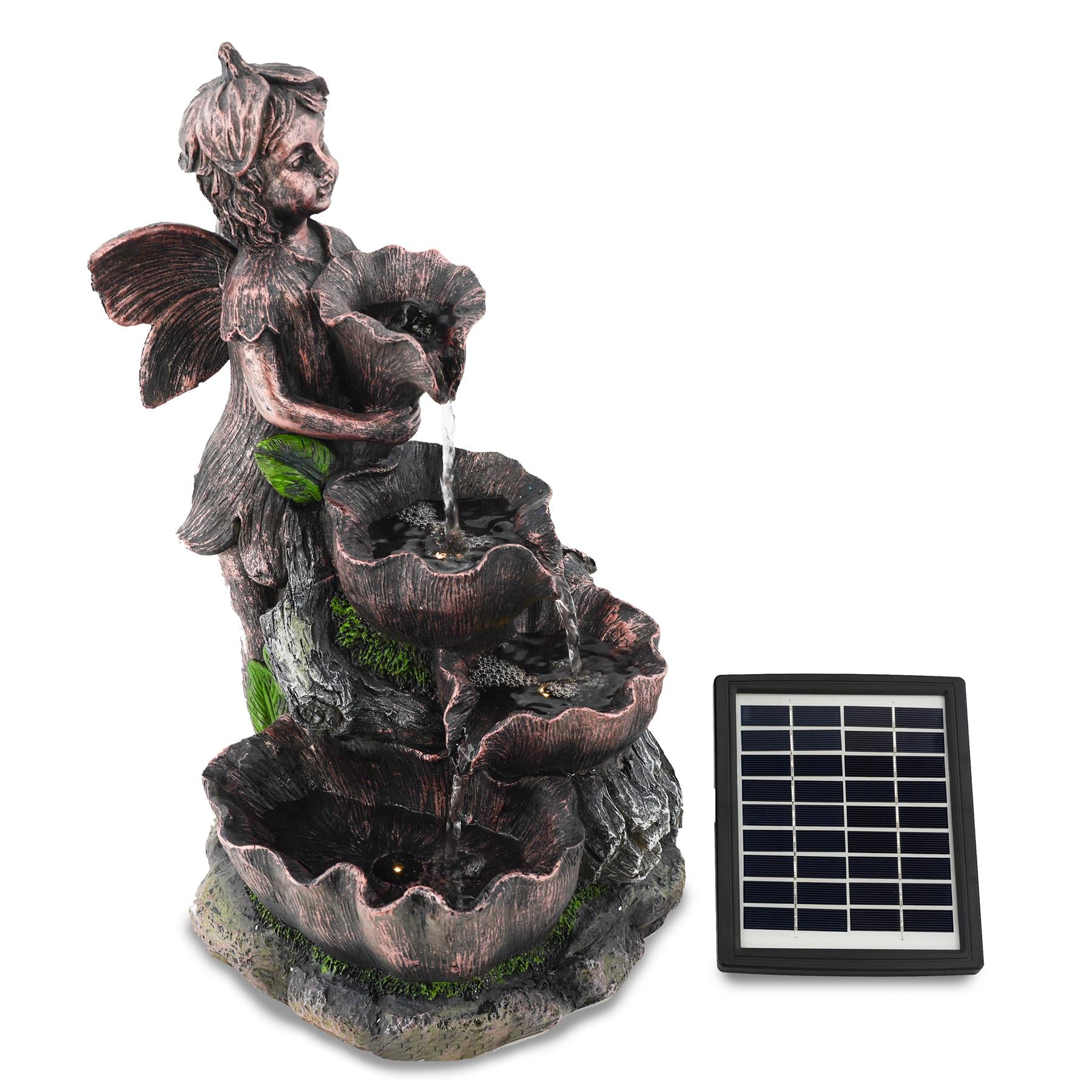 GEEZY Fairy Solar Water Feature Outdoor With LED