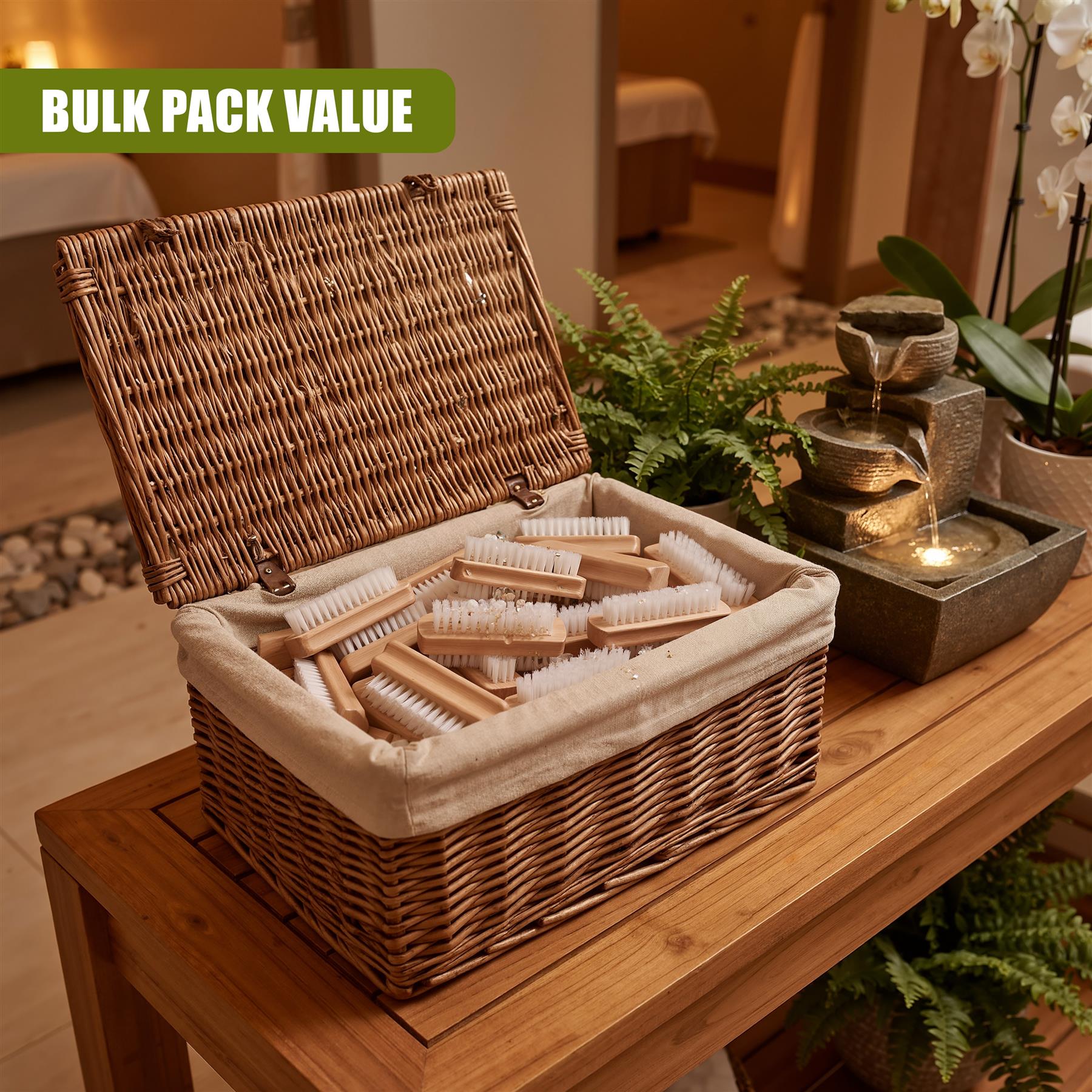 Wooden Double Sided Nail Brushes with Firm Bristles