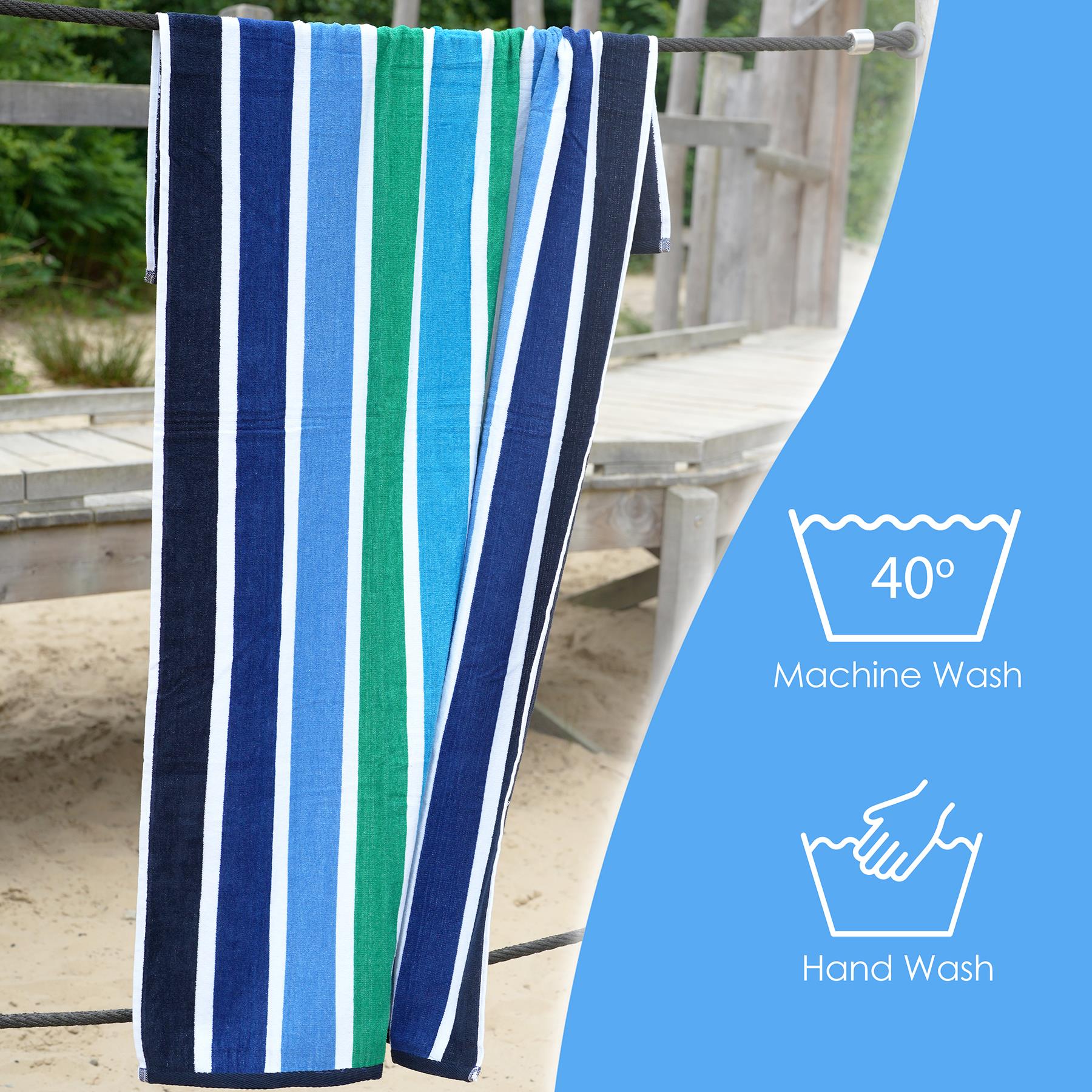 Large Velour Striped Beach Towel (Midnight Oasis) by Geezy - The Magic Toy Shop