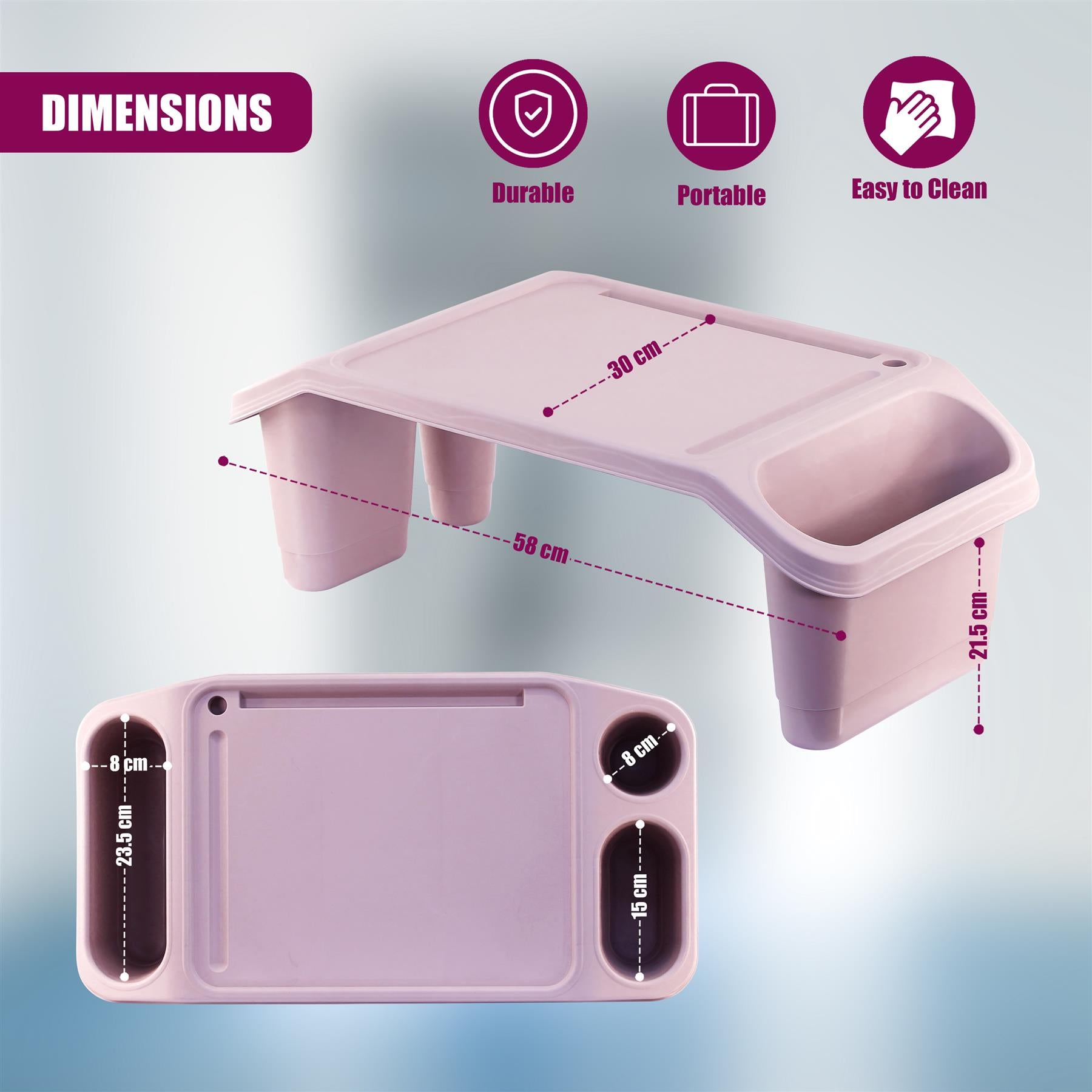 A compact, portable desk with a storage compartment, featuring a sturdy design, adjustable height, and a built-in tray for convenient use. - The Magic Toy Shop