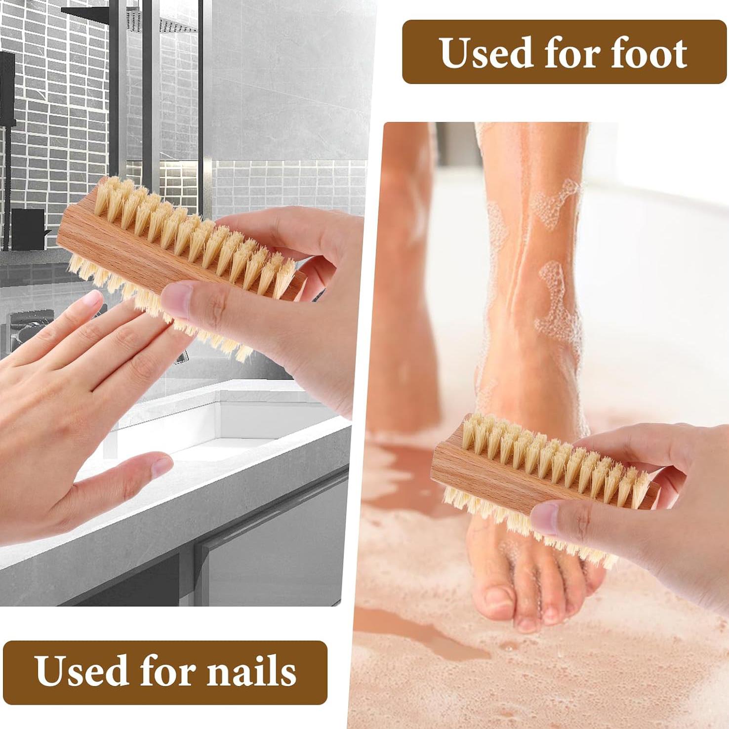 GEEZY Double Sided Wooden Nail Scrubbing Brushes