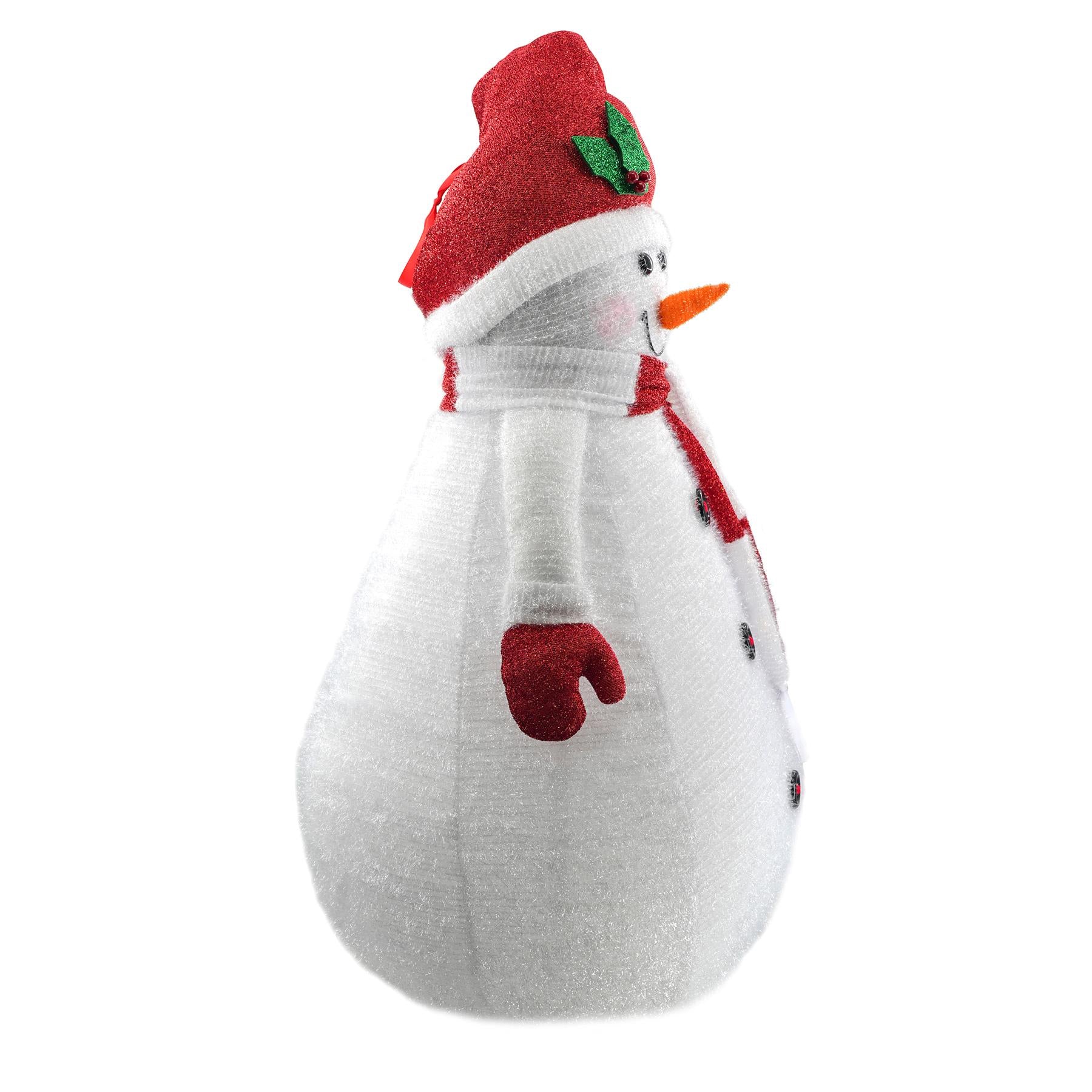 The Magic Toy Shop Collapsible Snowman Christmas Decoration with LED lights