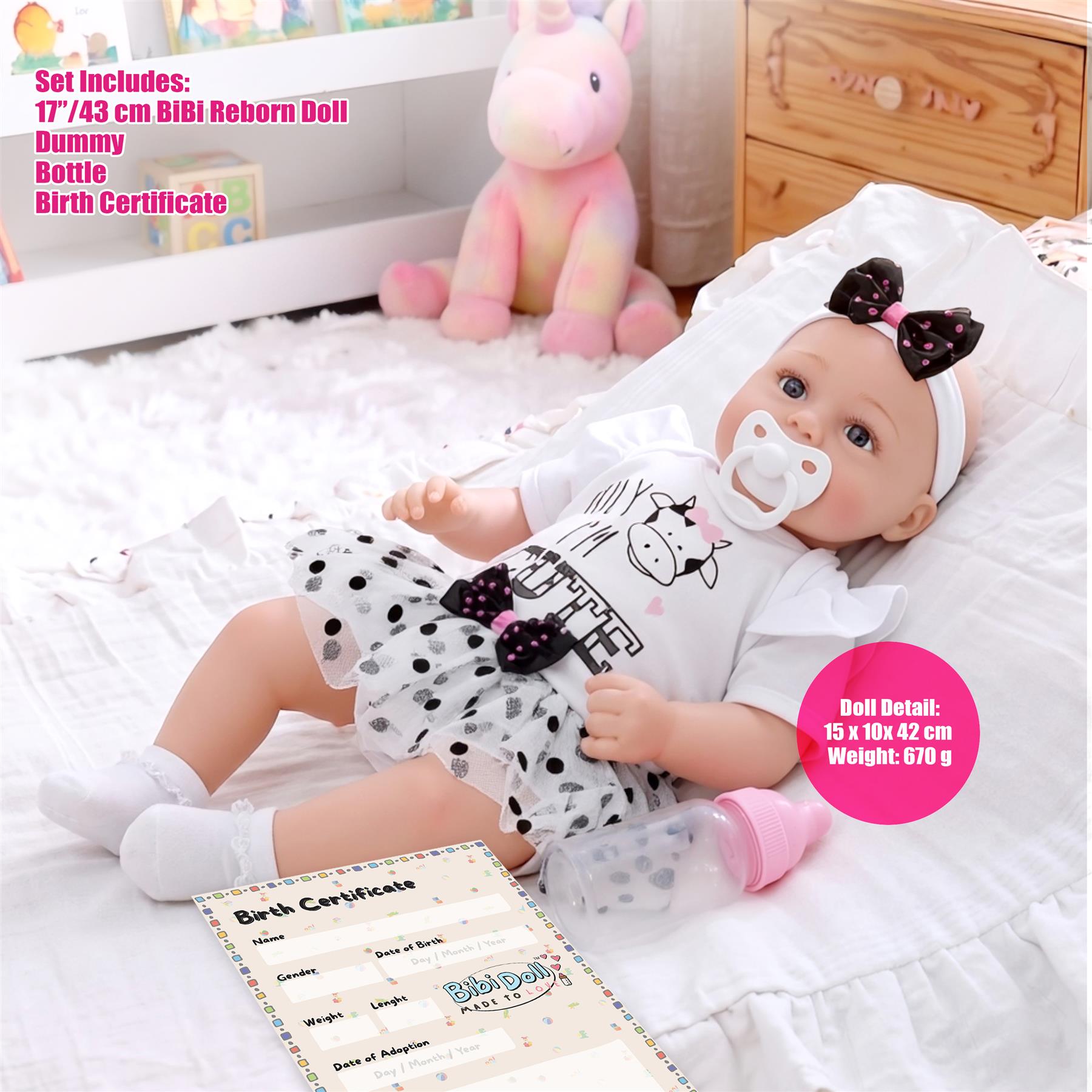 BiBi Reborn Doll Awake Girl "Jasmine" (43 cm / 17")