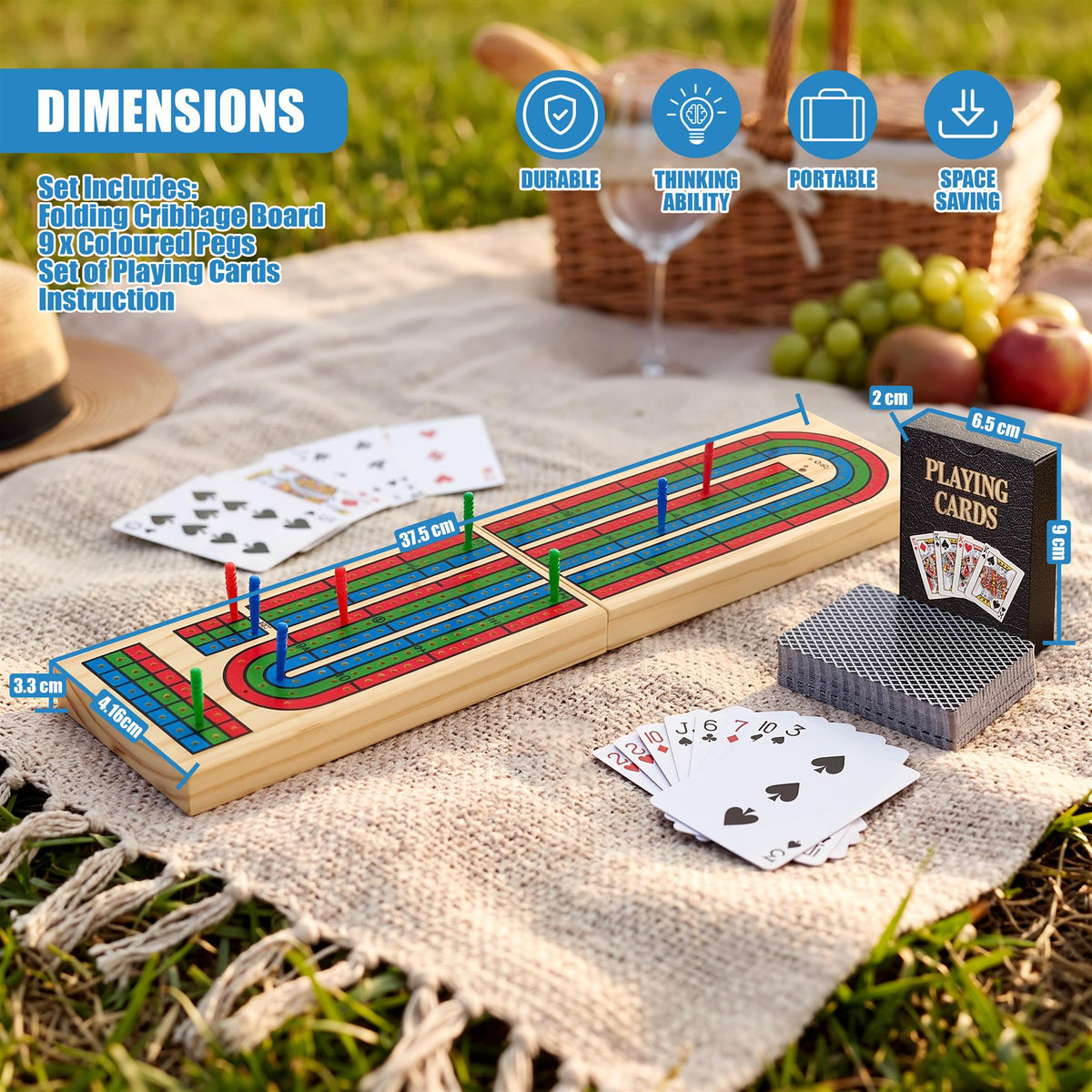 Wooden Cribbage Board Game