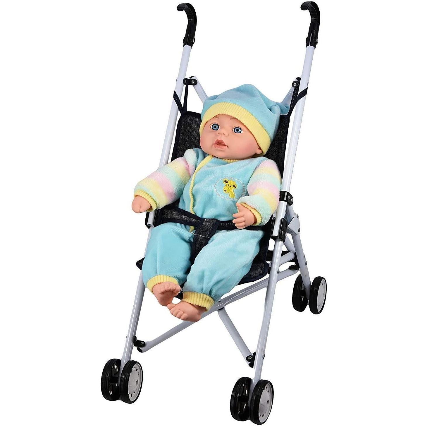 BiBi Doll Black Baby Doll Foldable Stroller