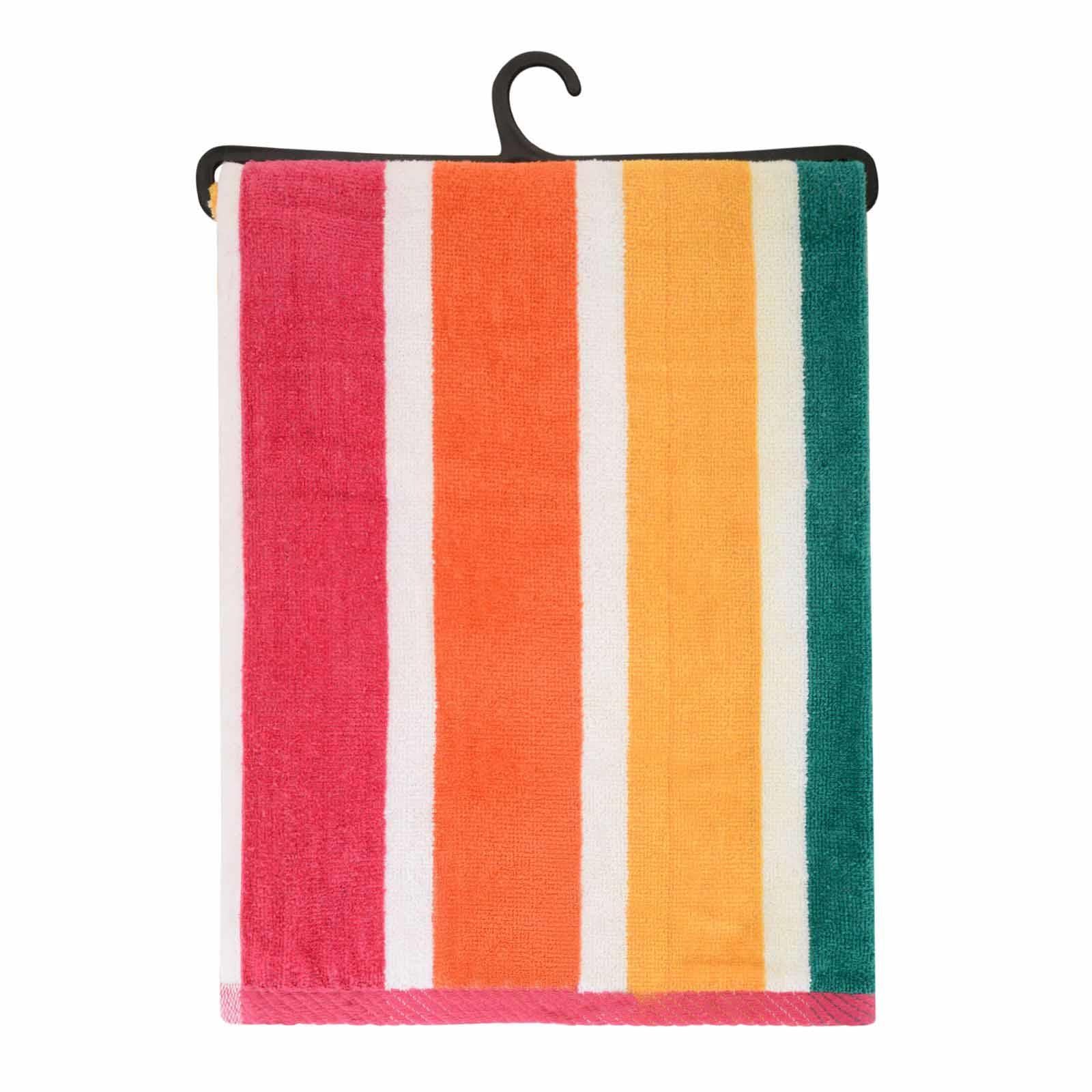 Large Velour Striped Beach Towel (Tropical Burst) by Geezy - The Magic Toy Shop