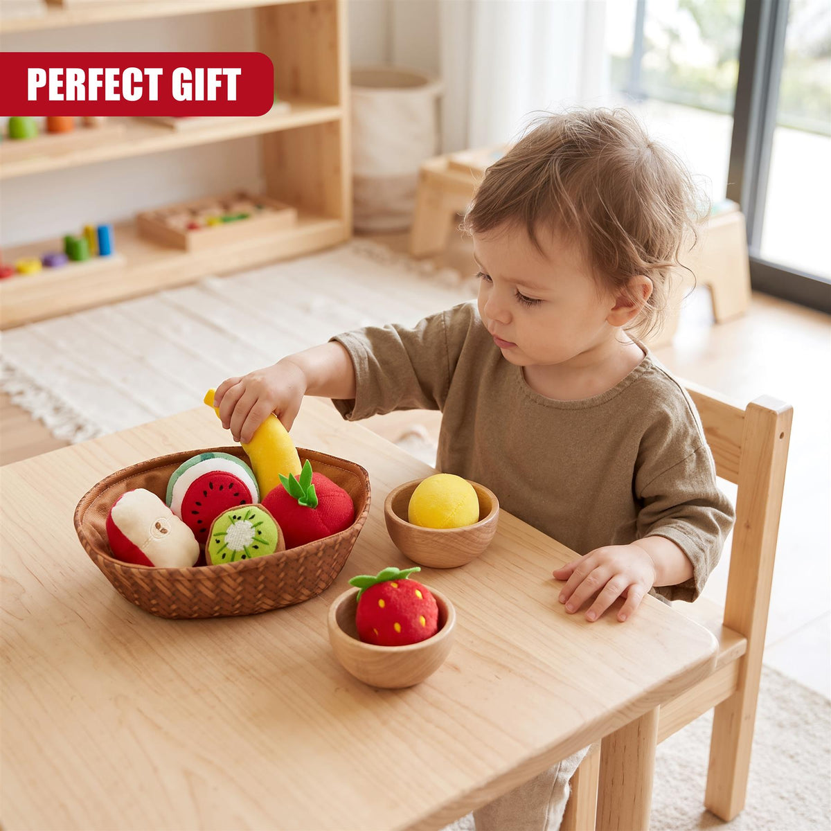 Fabric Fruit Basket Toy Set
