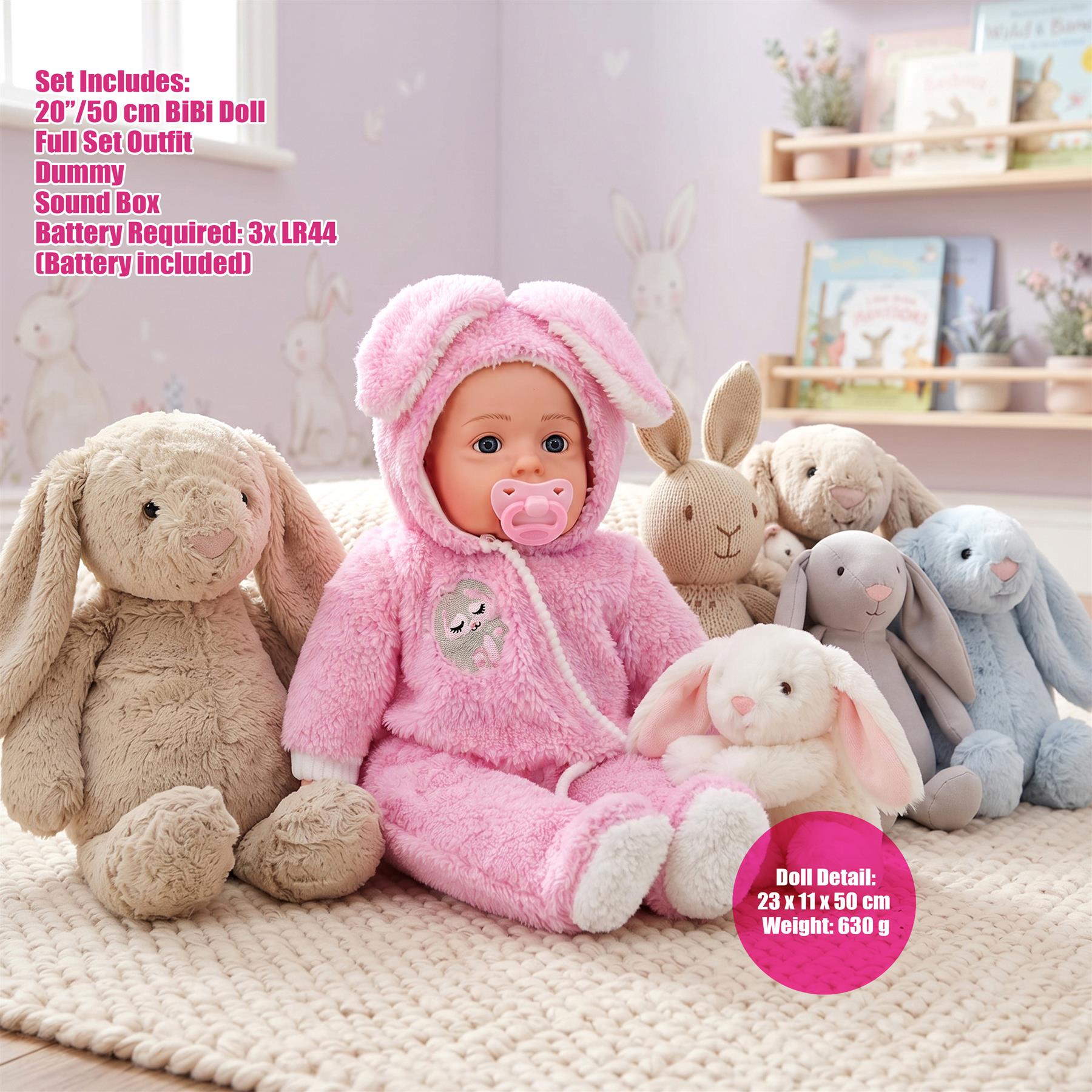 BiBi Baby Doll "Bunns" (50 cm / 20")