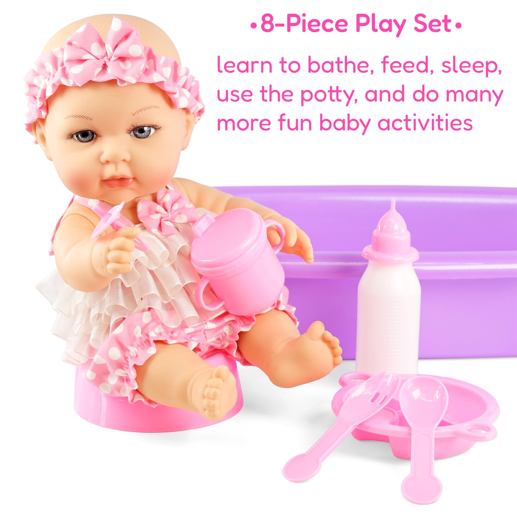 BiBi Doll Baby Doll Bath Set with Accessories