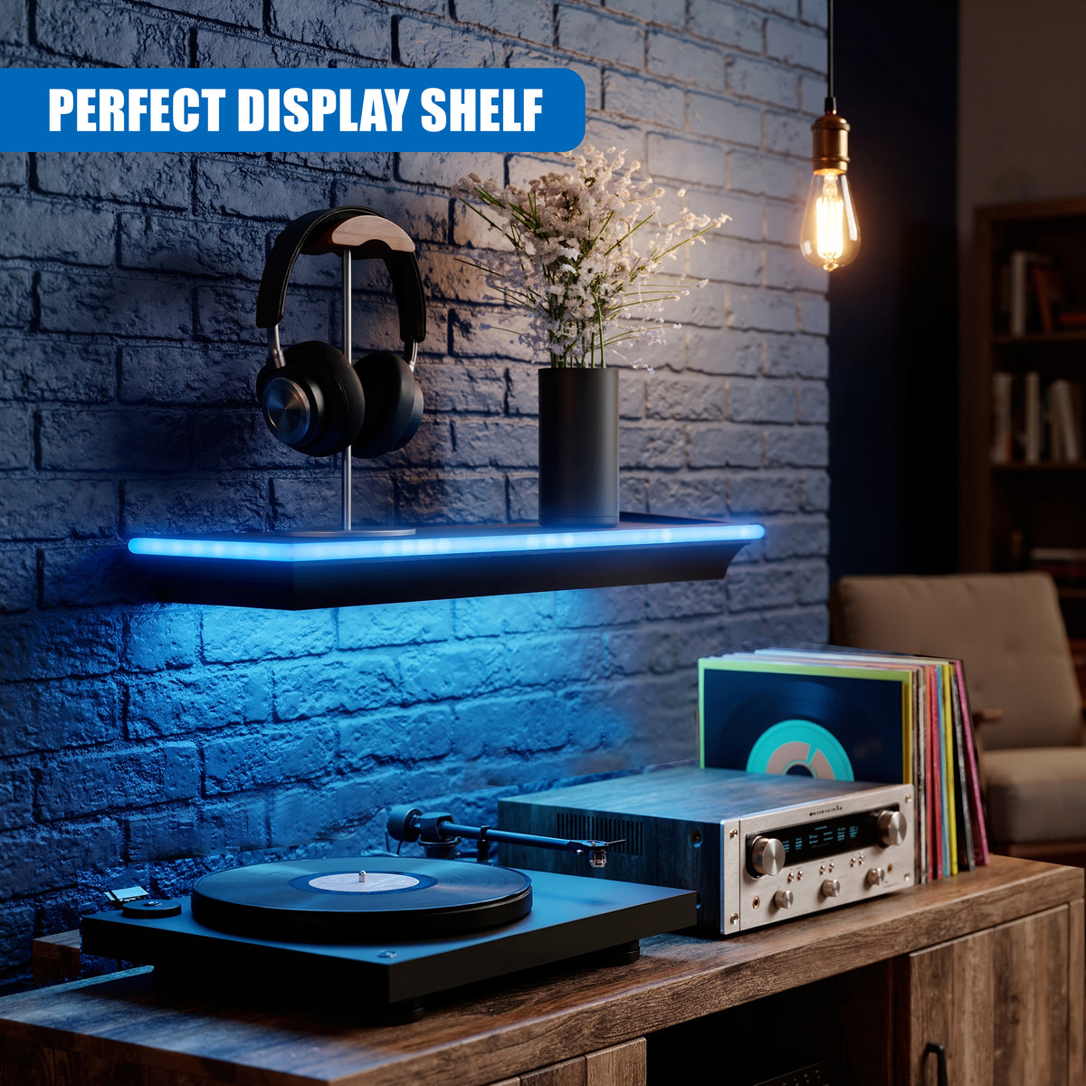 Floating Shelves with LED Lights