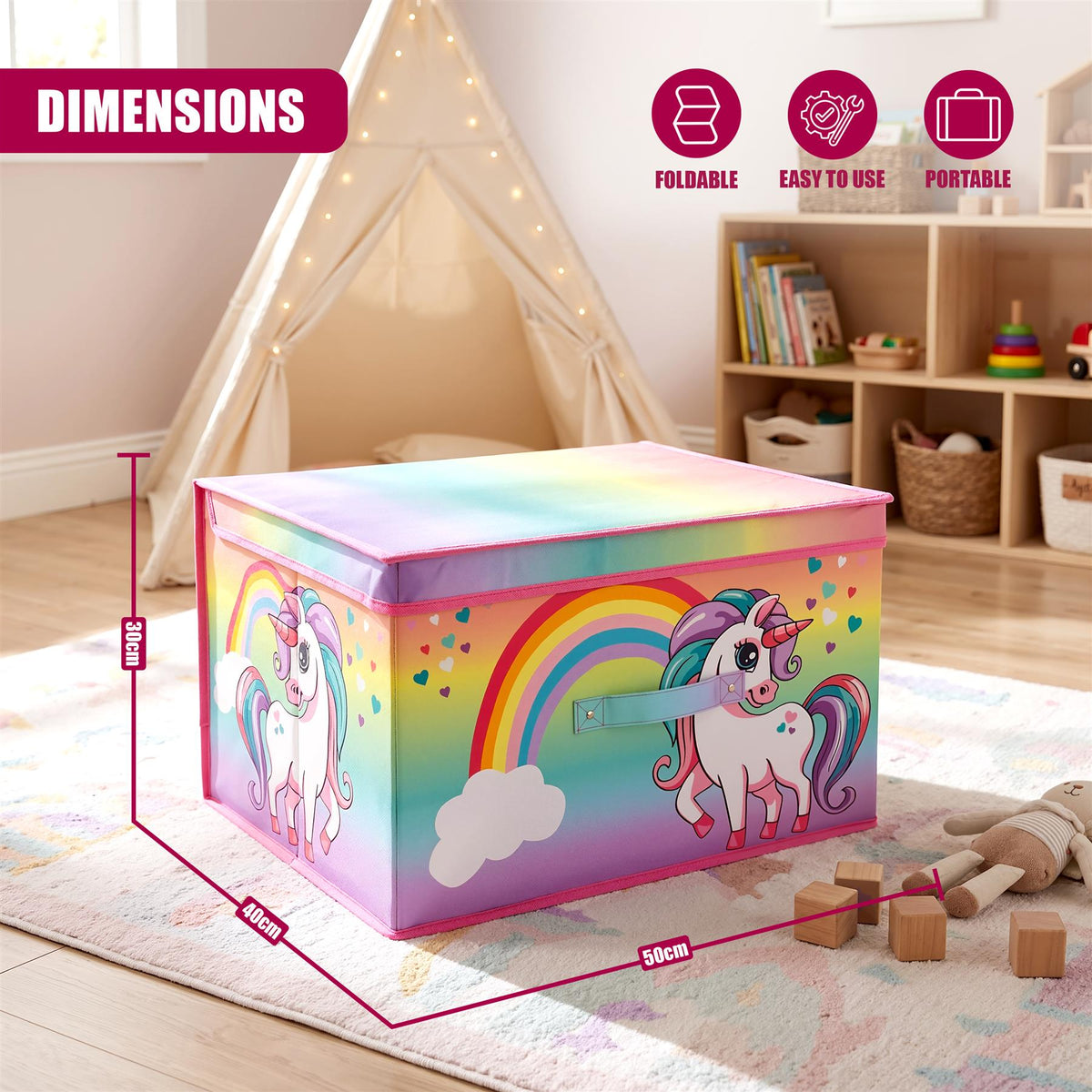 Rainbow Unicorn Storage Box
