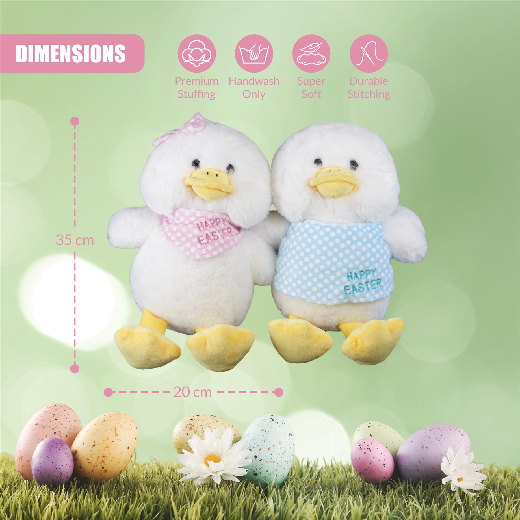 Happy Easter Chicks Super Soft Sitting Toy