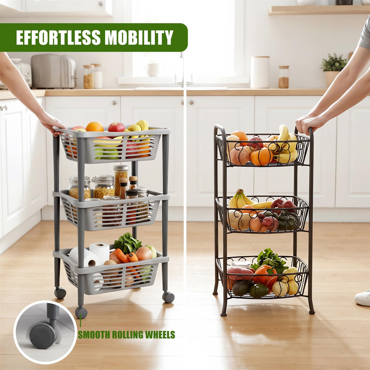 3-Tier Vegetable Trolley