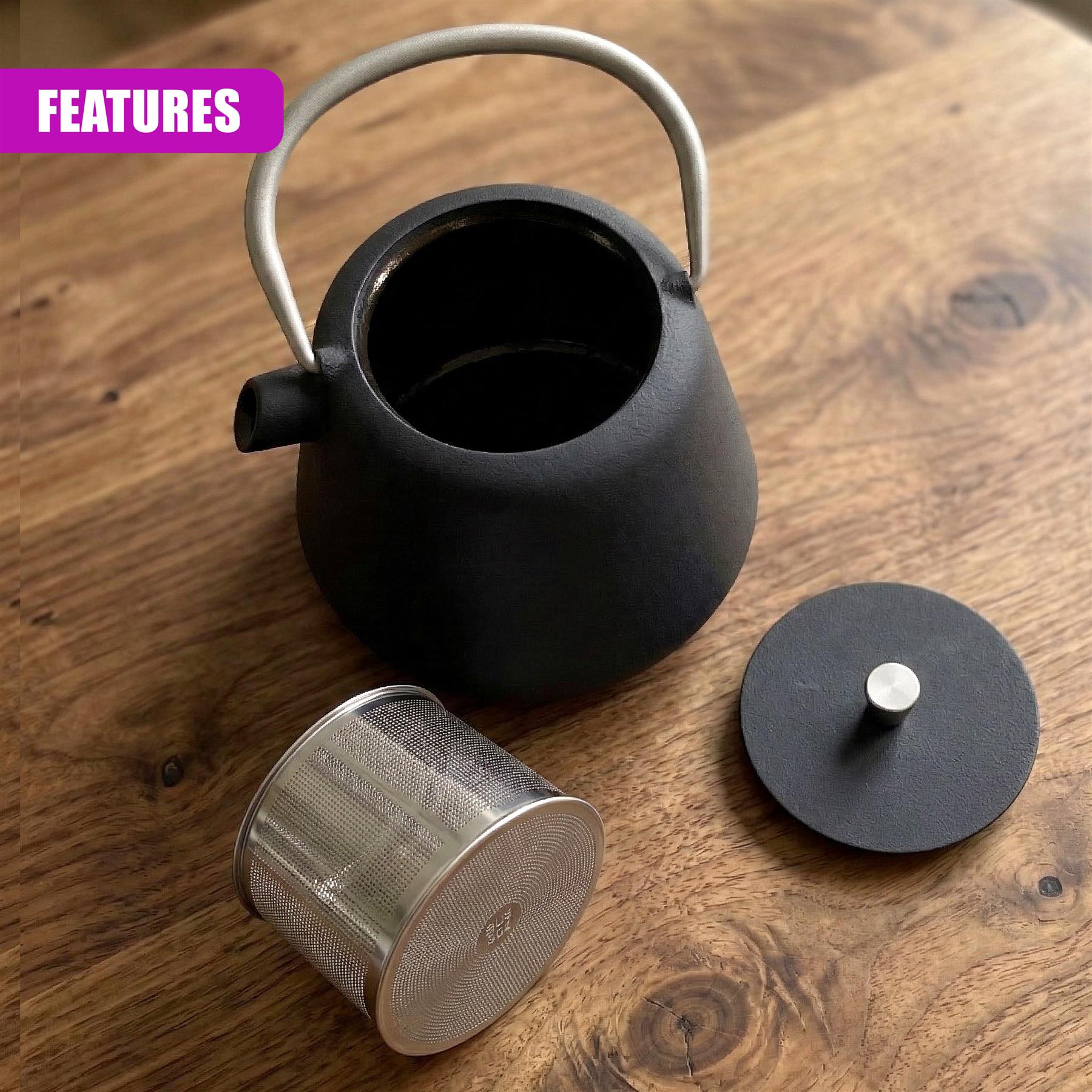 1L Cast Iron Tea Pot with Infuser
