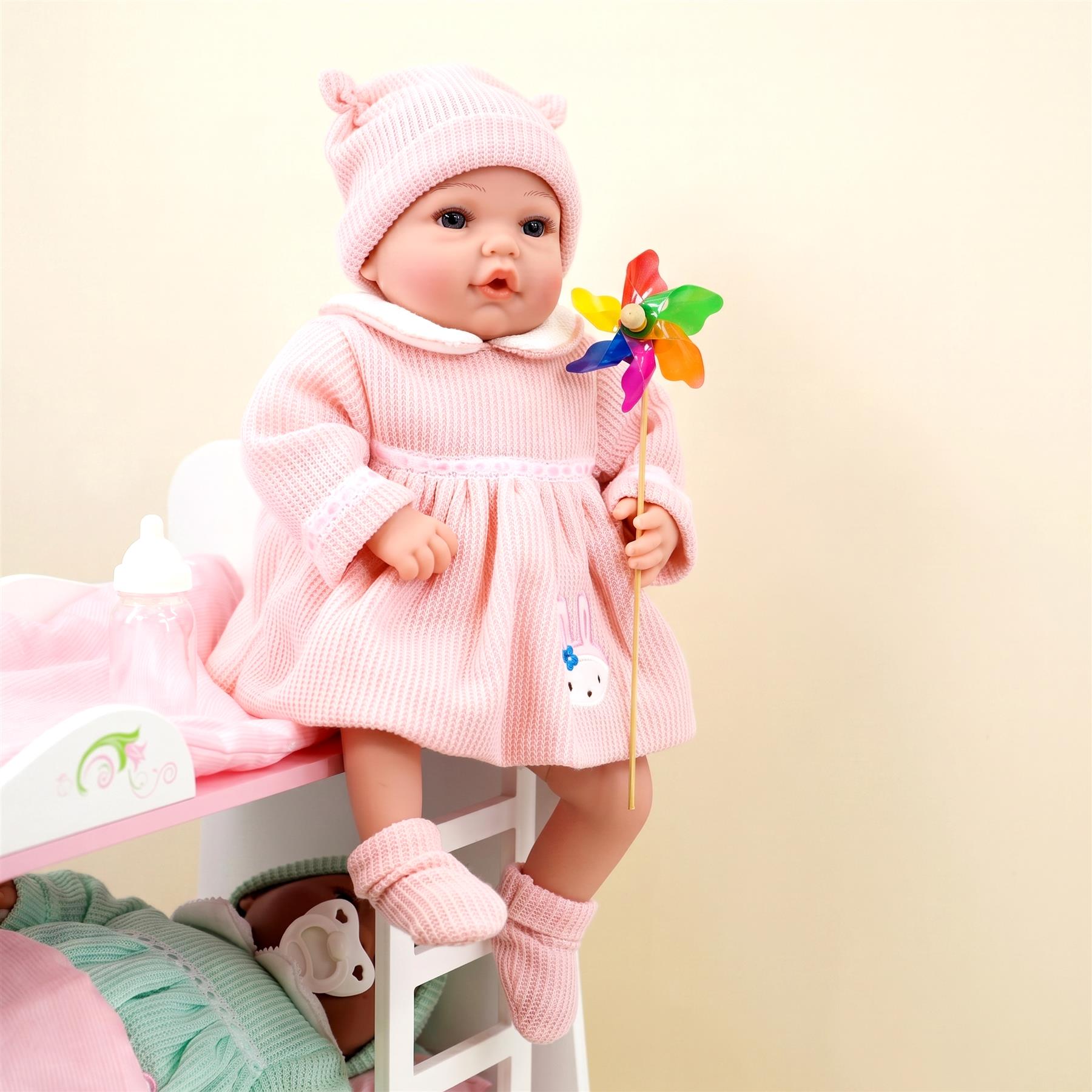 open lace back dress BiBi Outfits - Reborn Doll Clothes (Pink Dress) (50 cm / 20