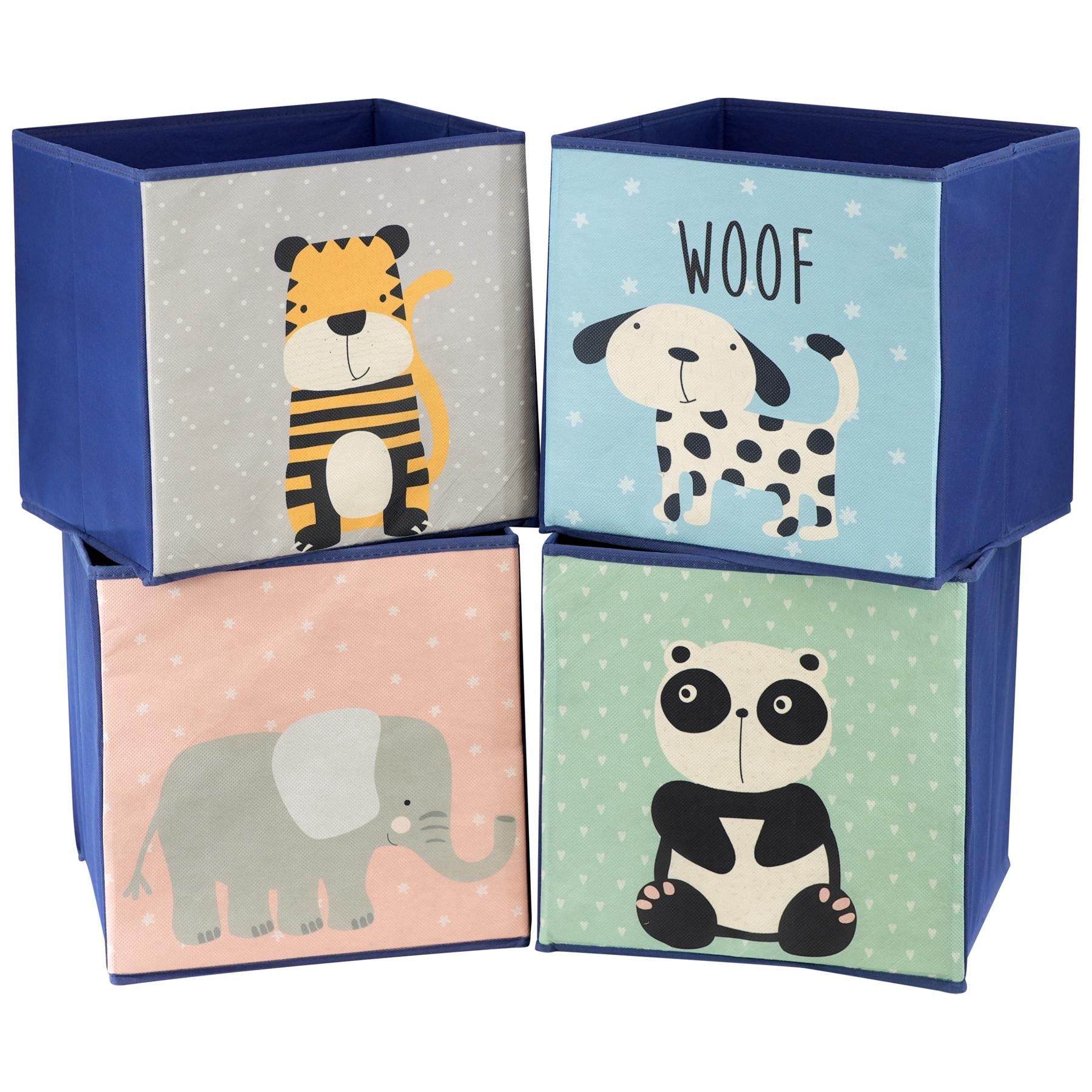 The Magic Toy Shop Set of 4 Animal Design Storage Boxes