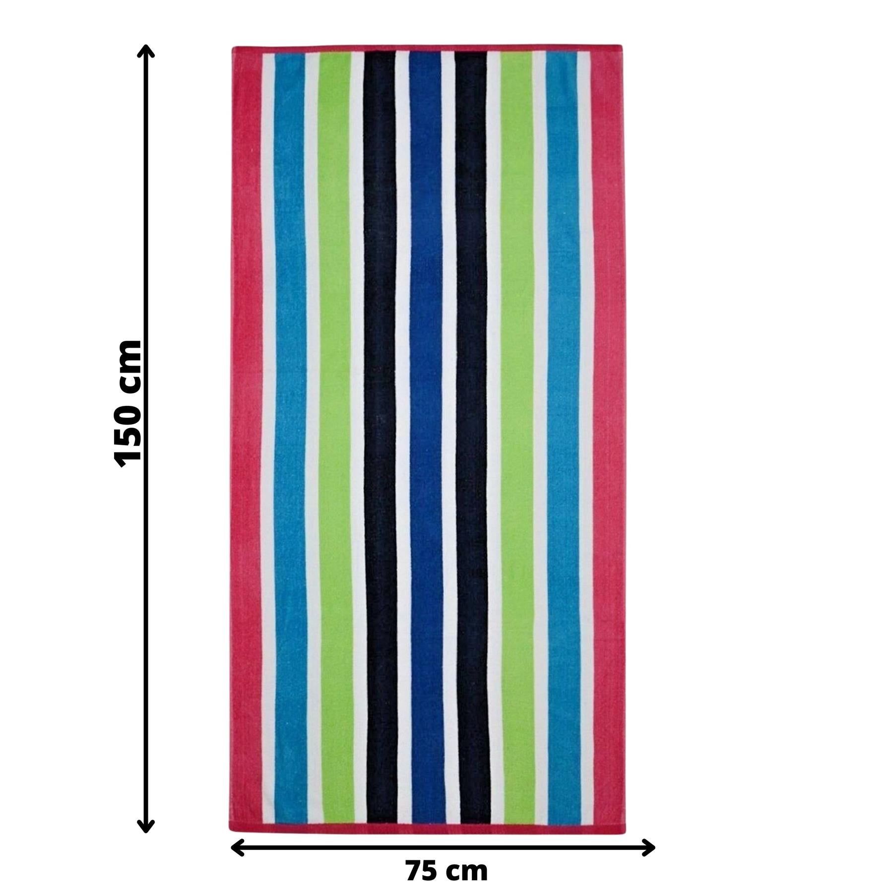 Geezy Large Velour Striped Beach Towel (Sanguine)