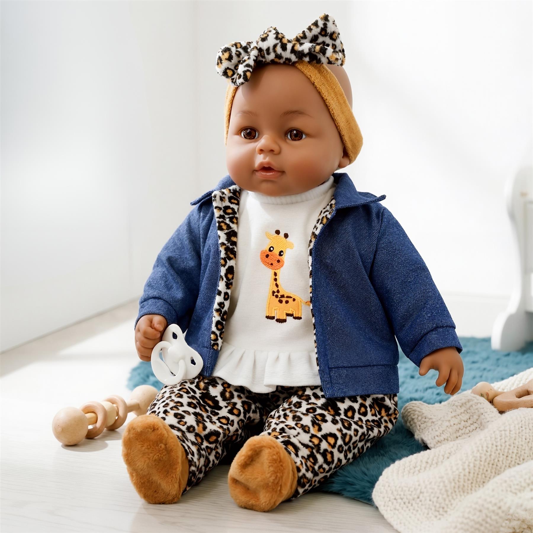 BiBi Black Baby Doll "Cheetah" (45 cm / 18")