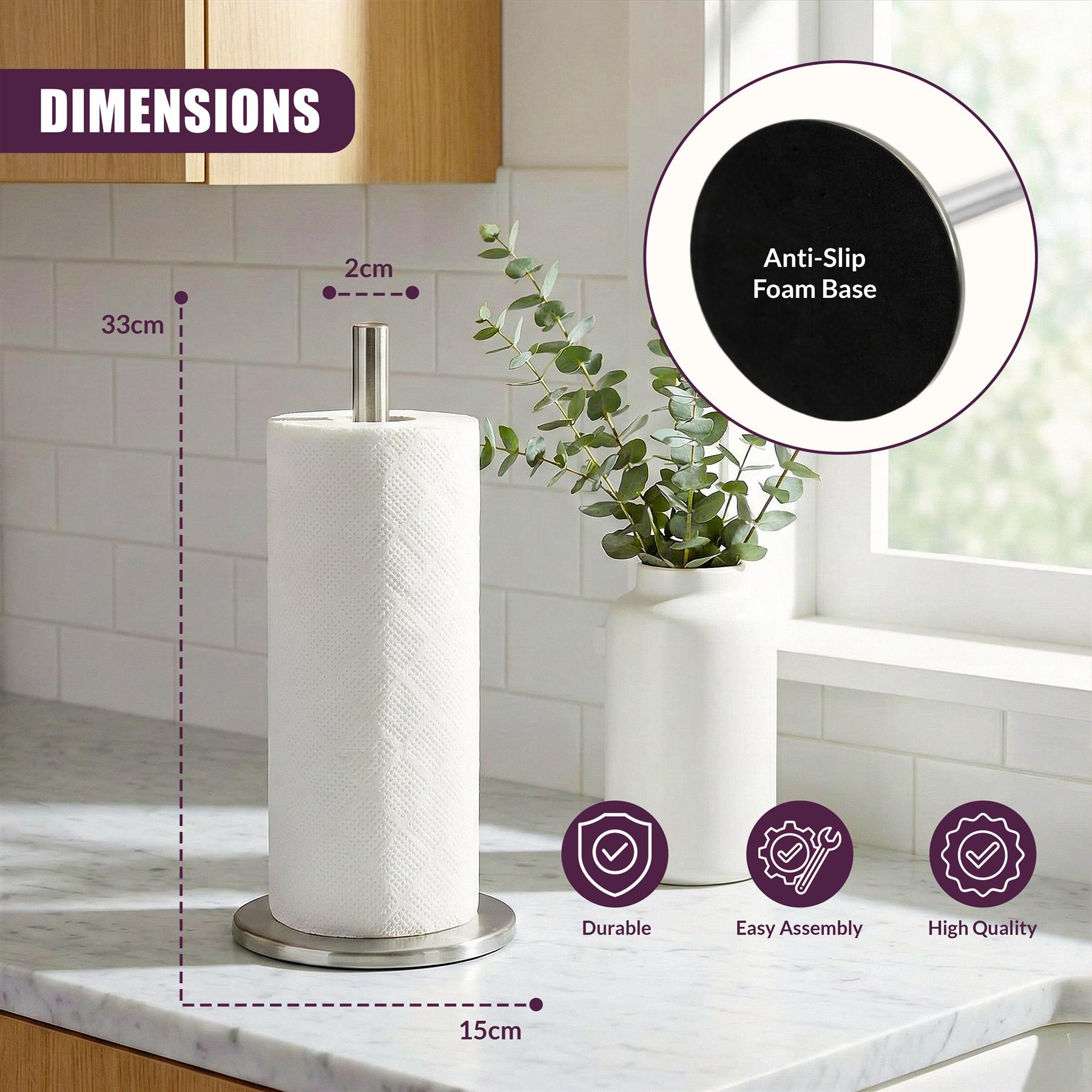 Stainless Steel Kitchen Roll Holder