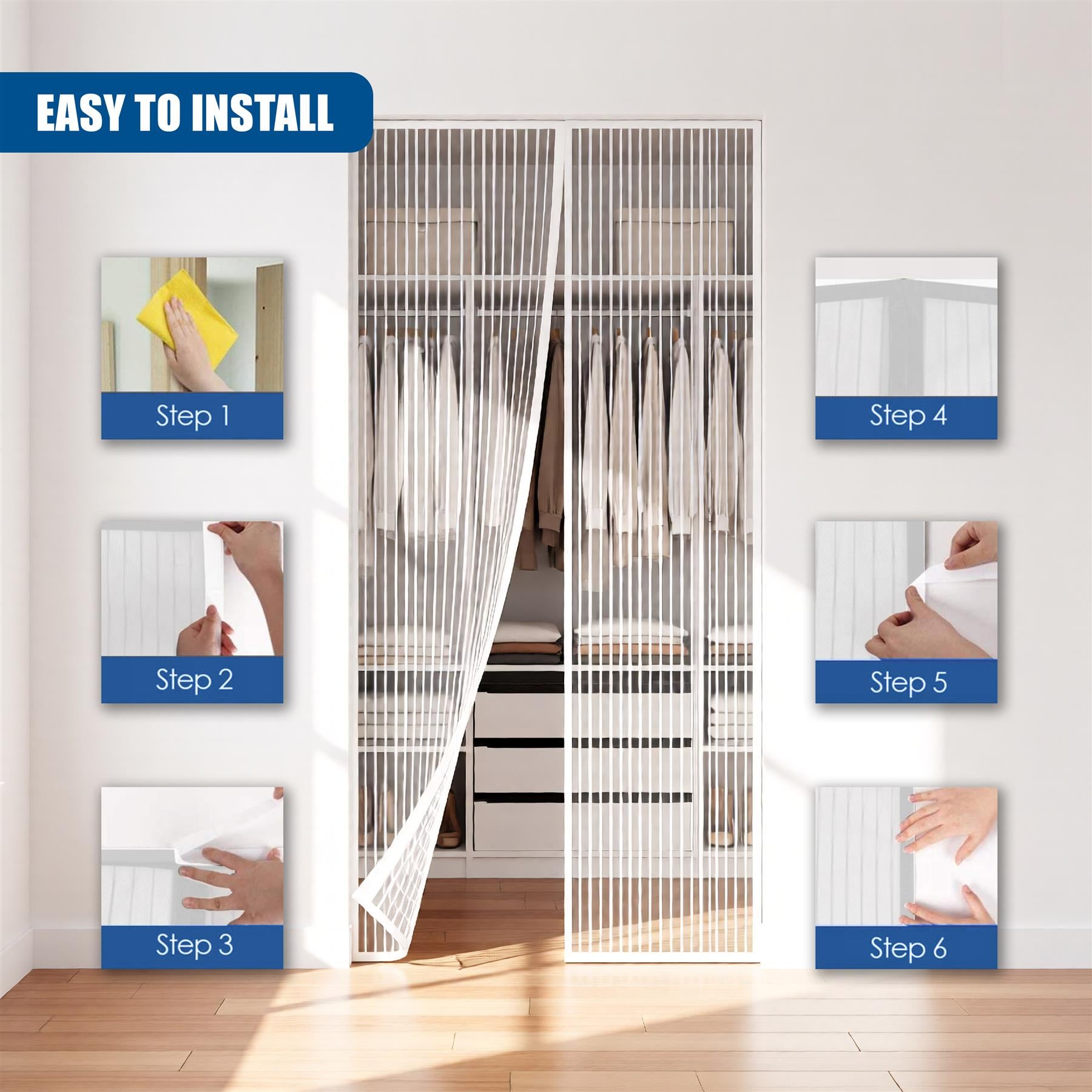 Magnetic Insect Door Screen White