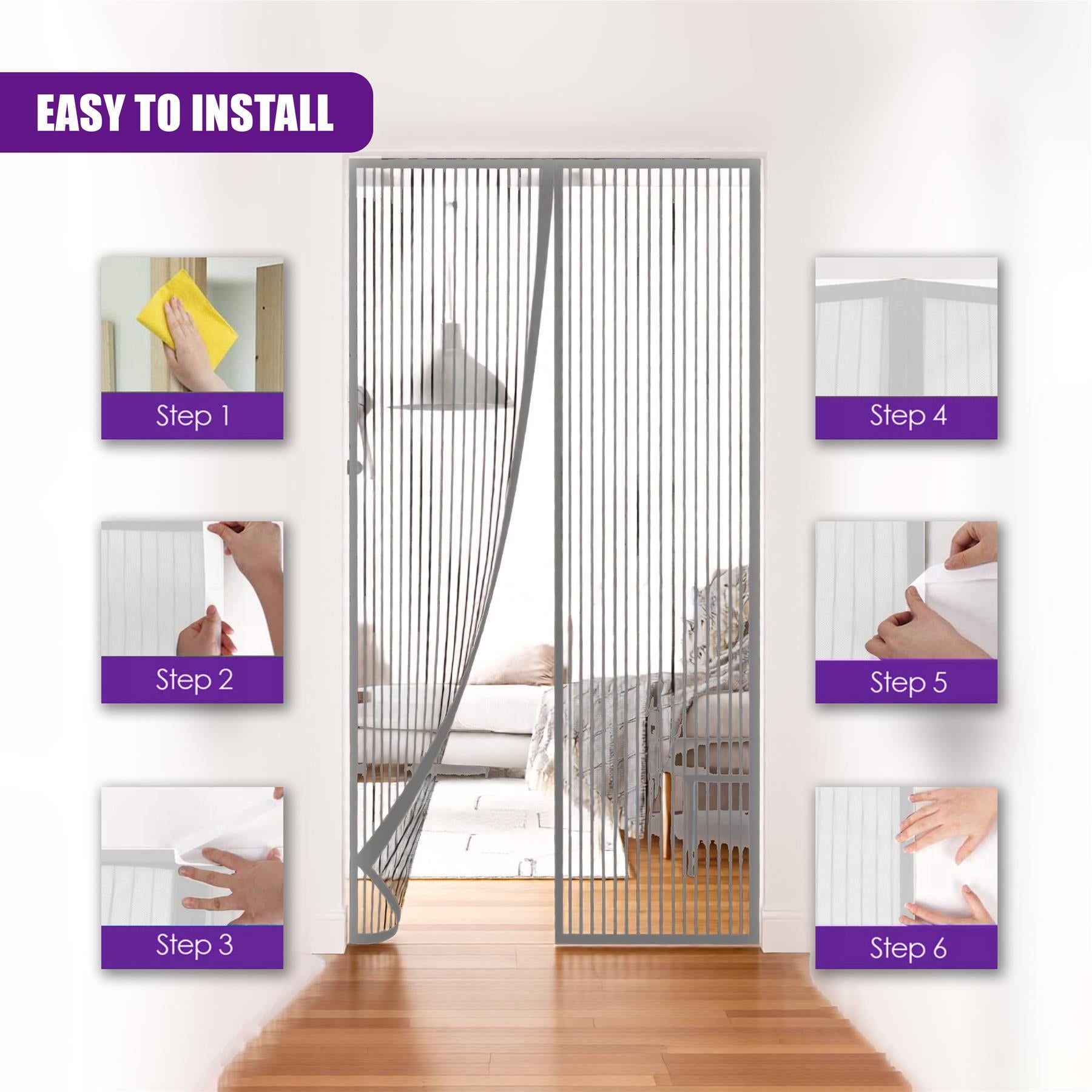 Magnetic Grey Fly Screen