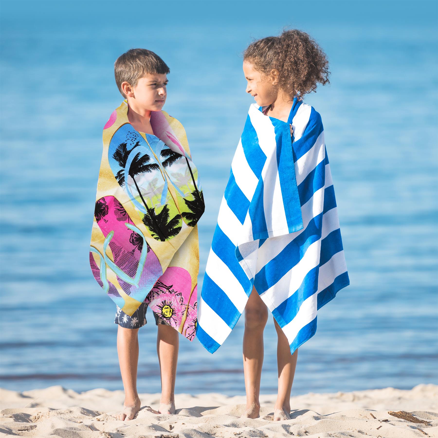 Beach Bath Towel Flip Flop Design Microfibre Towel by GEEZY | The