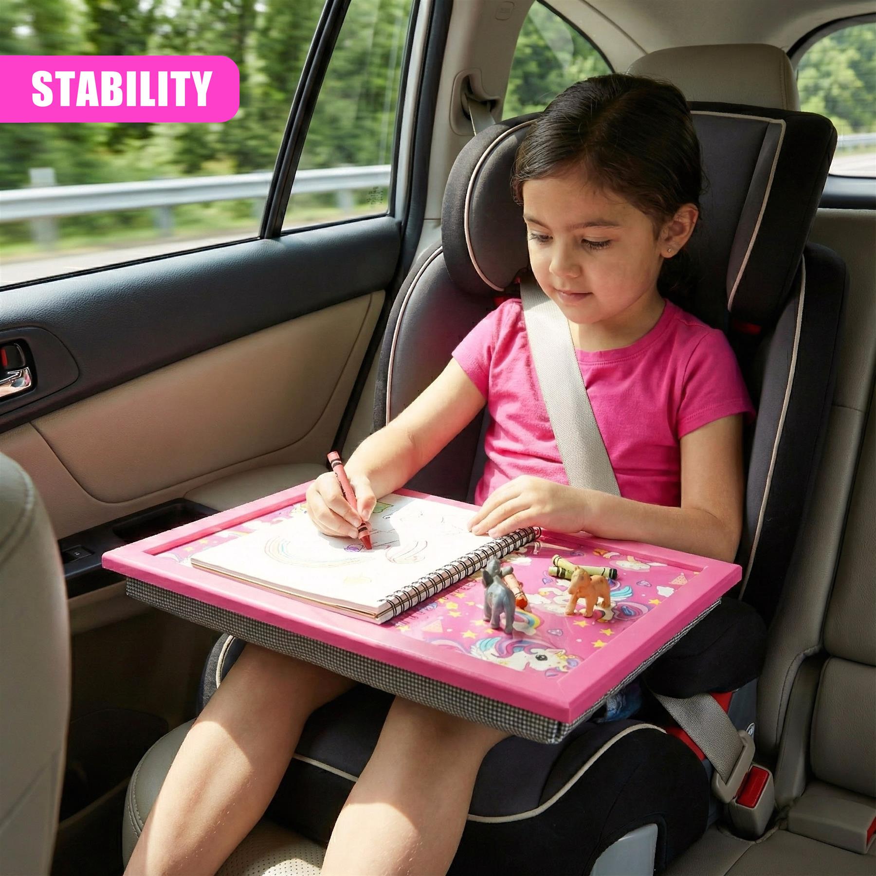 Lap Tray with Bean Bag Cushion Rainbow Unicorn Design