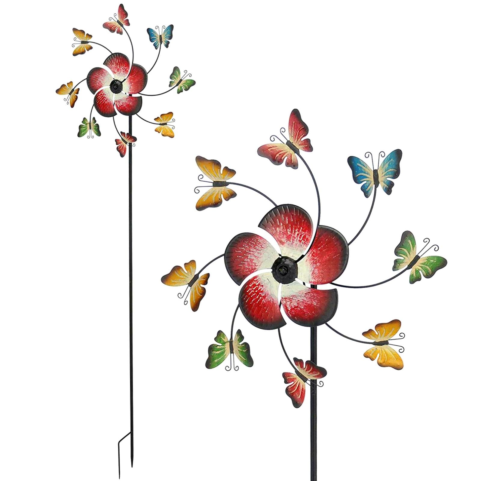 Large Freestanding Metal Garden Windmill - Butterflies Design by GEEZY - The Magic Toy Shop