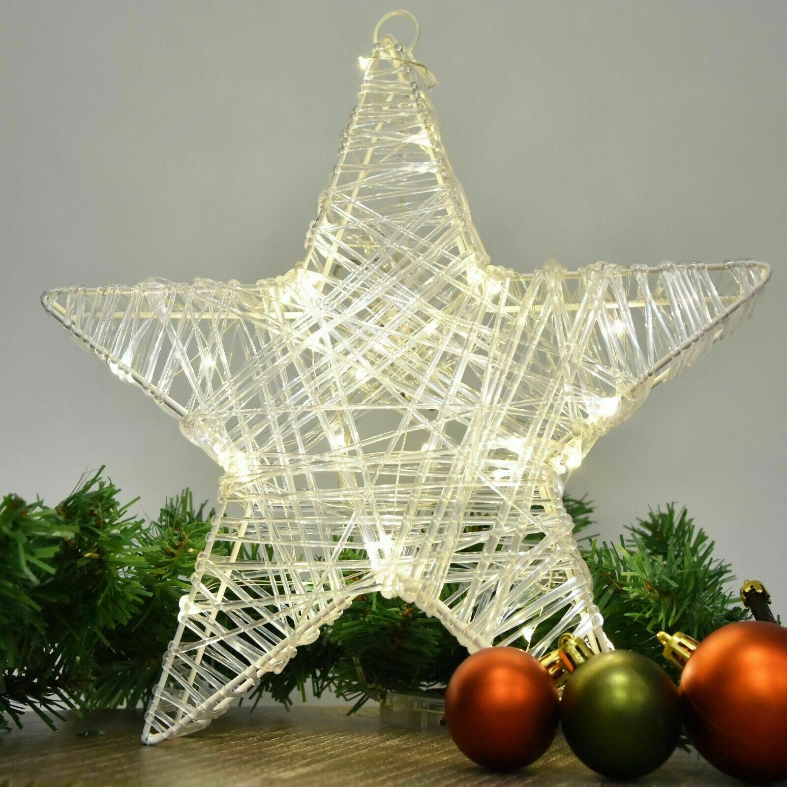 30 LED Christmas Star with Warm White Lights