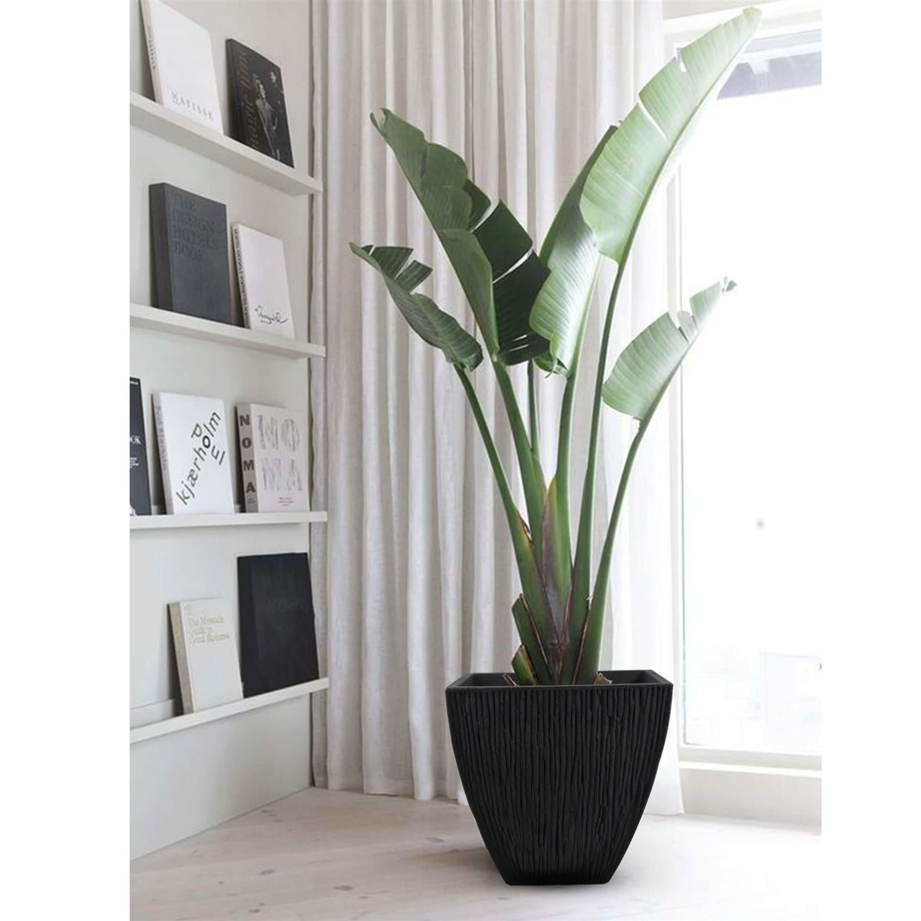 Large Anthracite Square Flower Pot by GEEZY - The Magic Toy Shop