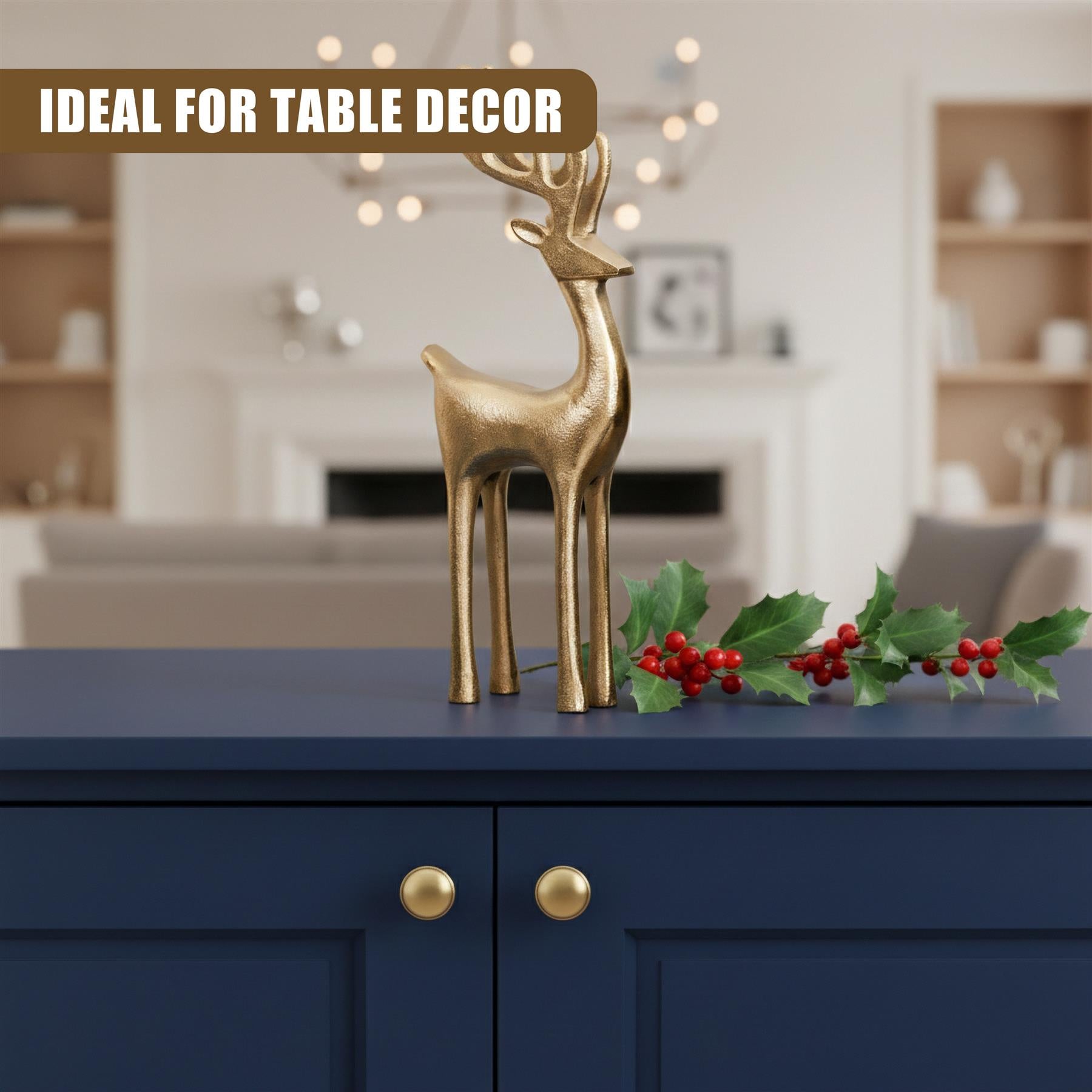 Golden Reindeer Ornament