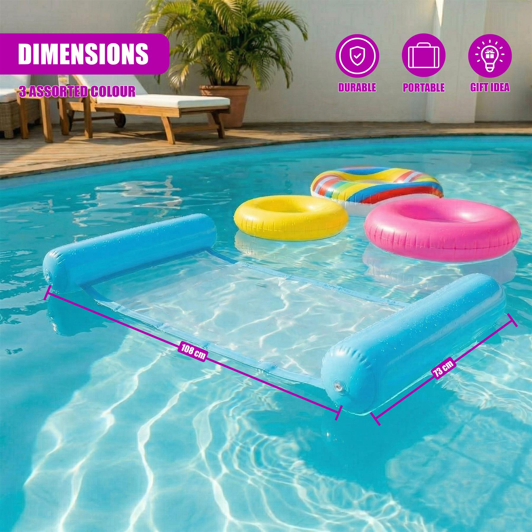Floating Inflatble Water Hammock Set of 2