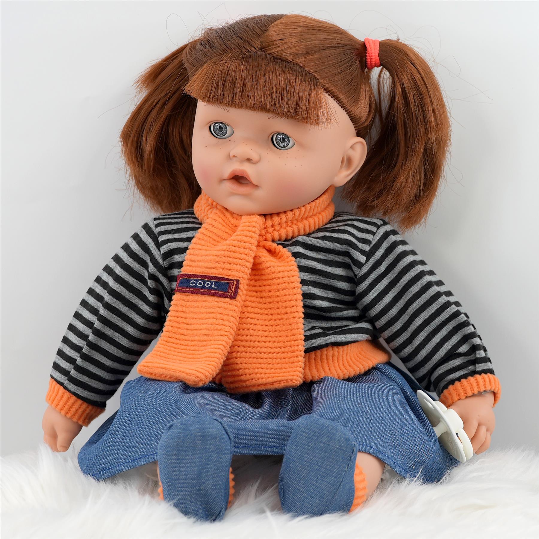 Sleeping Ginger Girl Dolls with Dummy & Sounds by BiBi Doll - The Magic Toy Shop