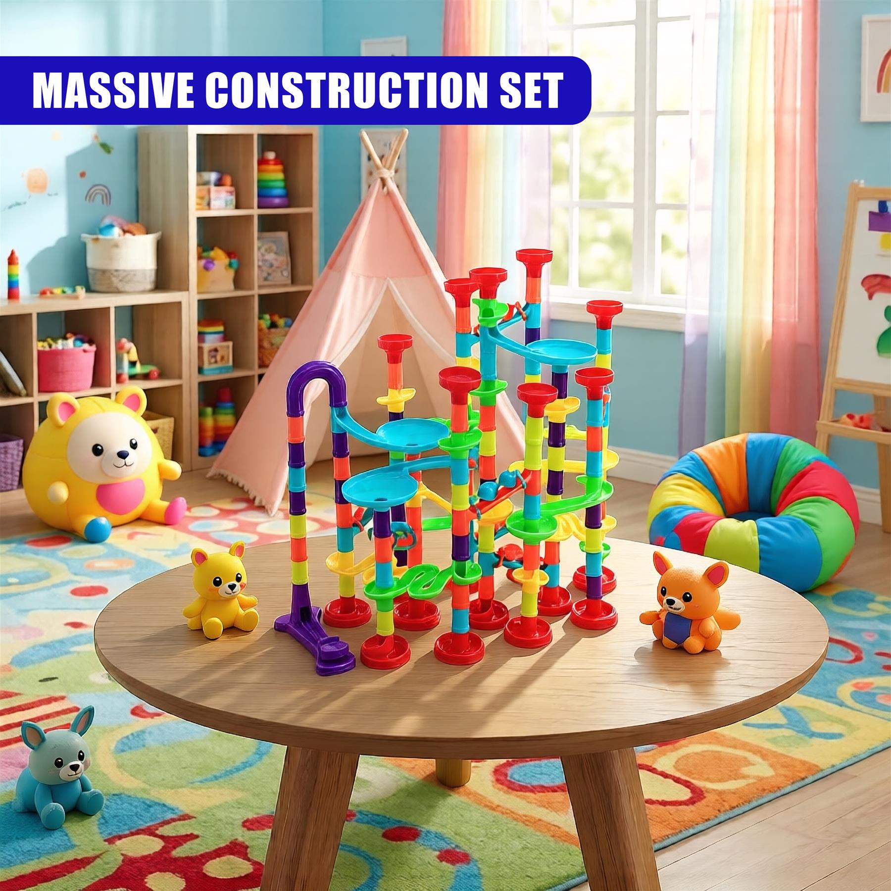 197 Pieces Marble Run Game