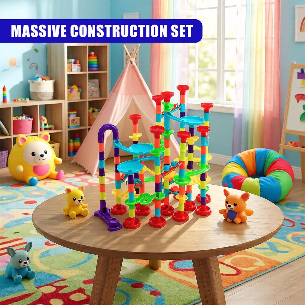 Pvc Marble Run 197 pieces Marble Run Set - Multi-Coloured - Toy - Race Track - Plastic ...