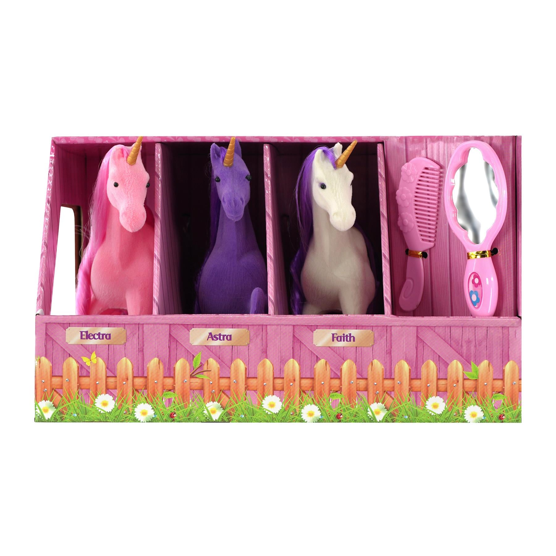 The Magic Toy Shop Unicorn Stable with Three Unicorns and Accessories