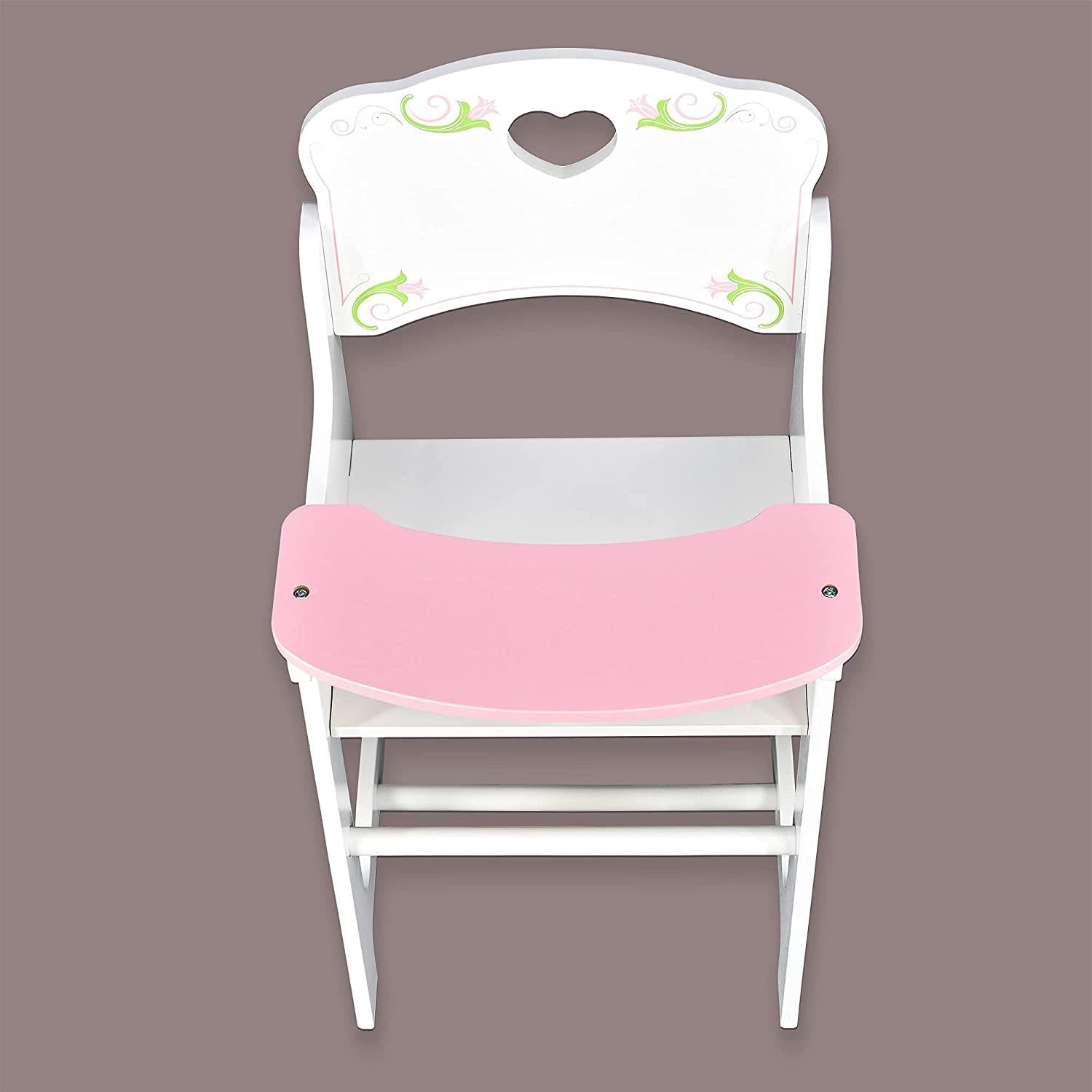 BiBi Doll Baby Dolls Wooden High Chair and Cradle Furniture