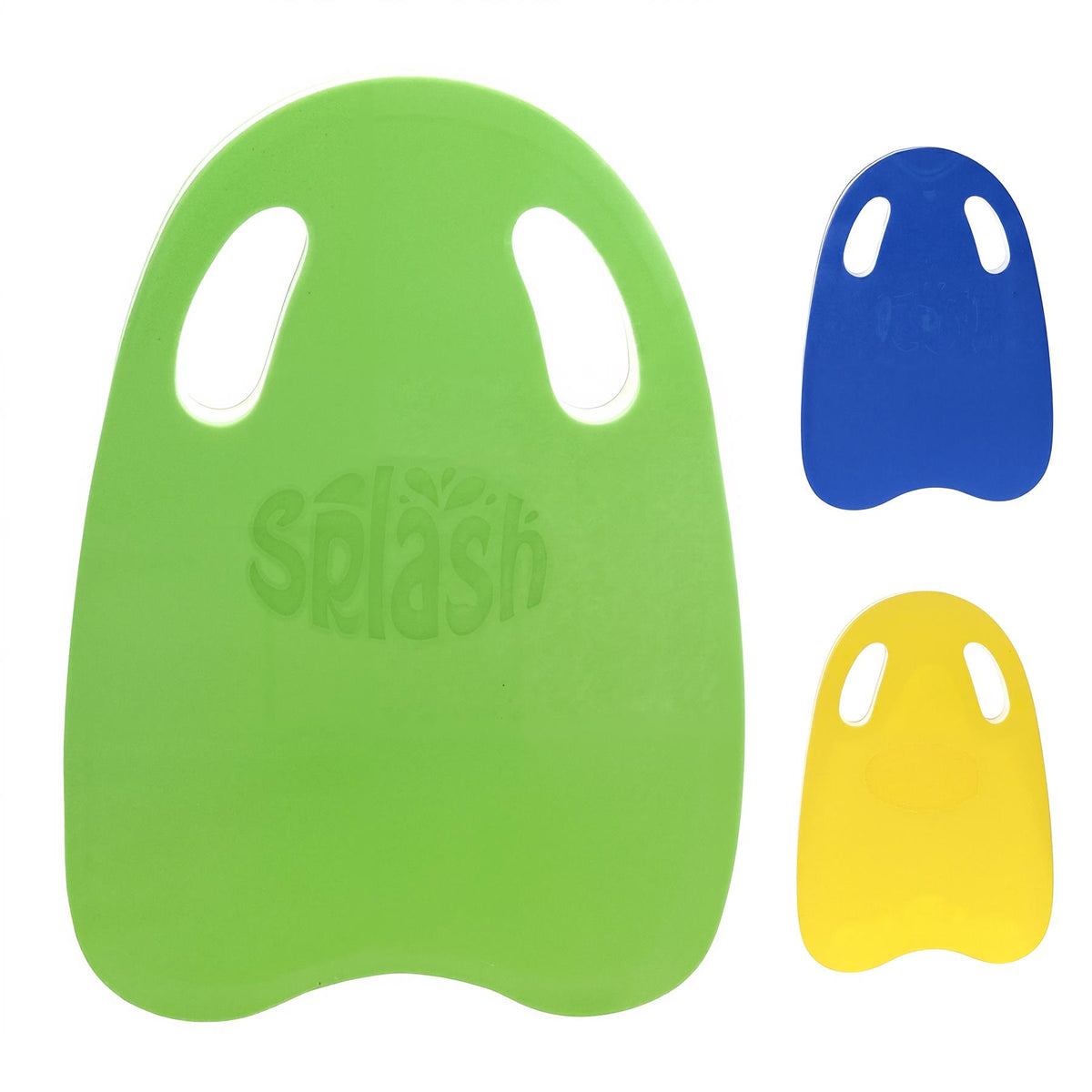 GEEZY Foam Swimming Kickboard float in green, blue and yellow, with hand grips