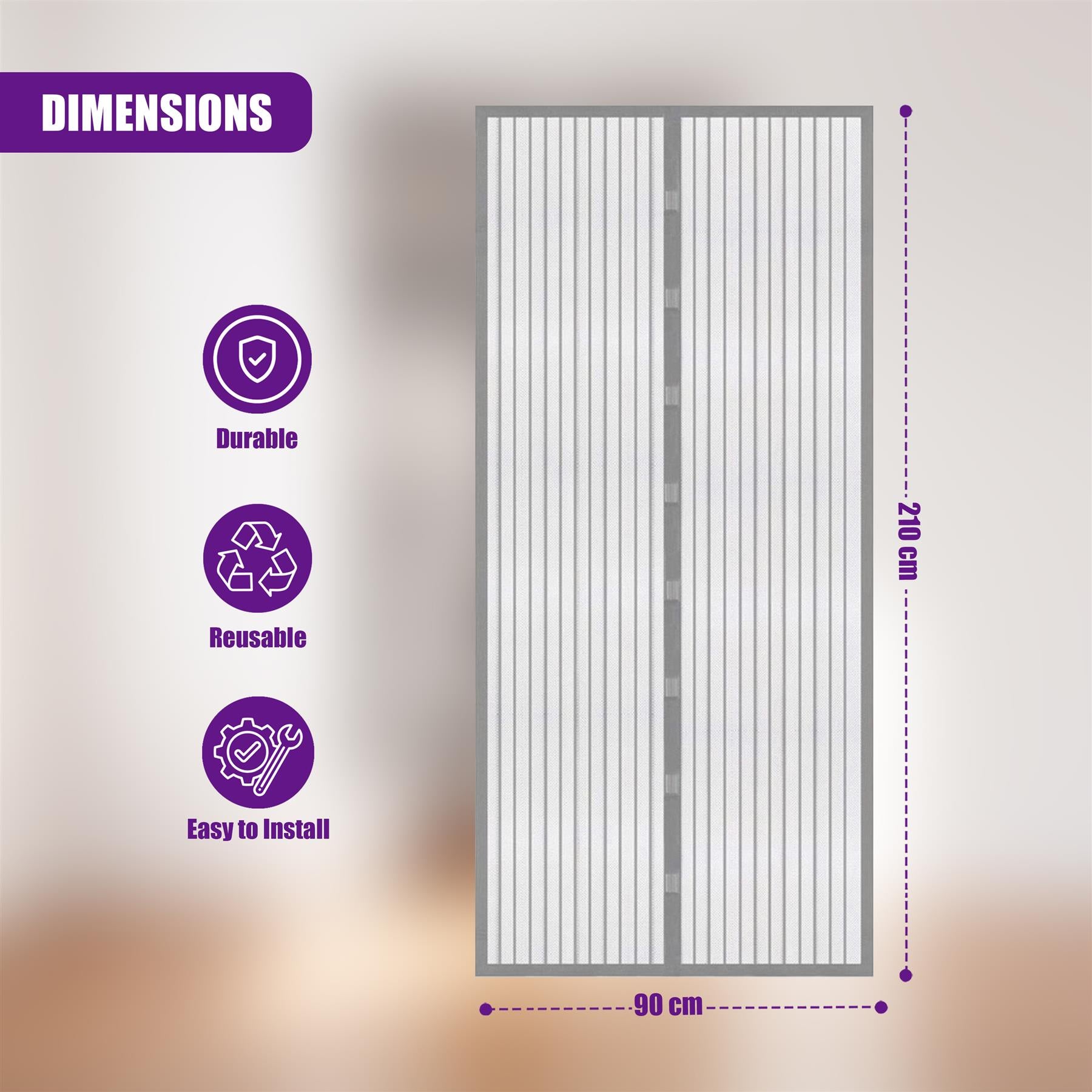 Magnetic Grey Fly Screen
