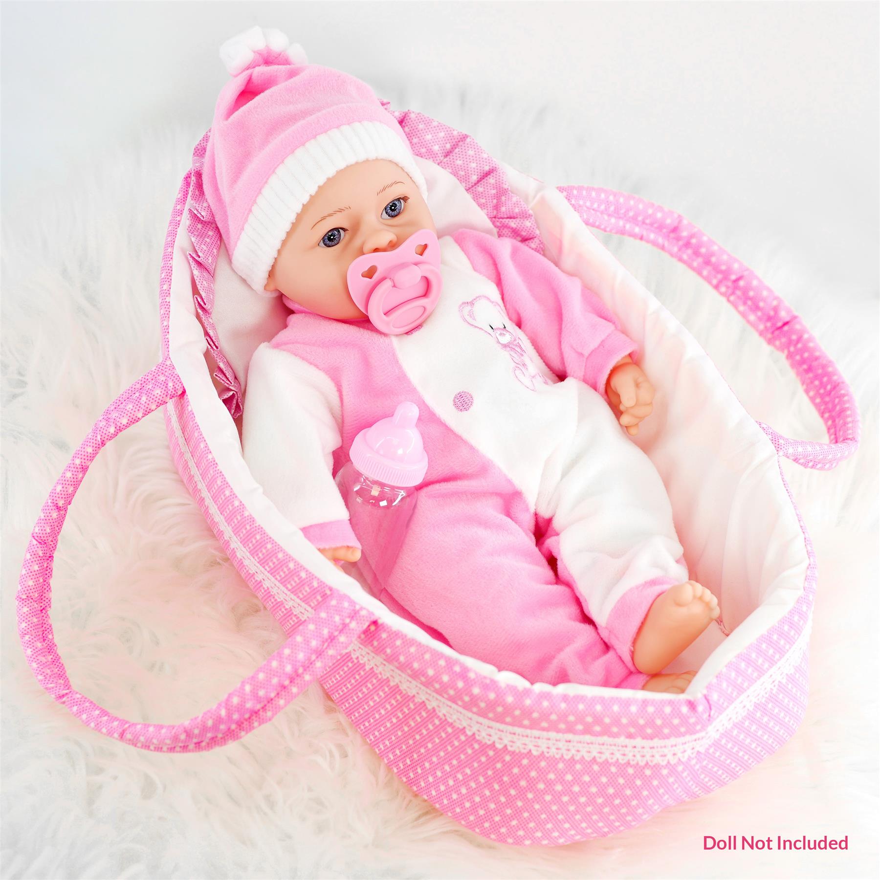Pink Baby Doll Carry Cot (38 cm / 15")