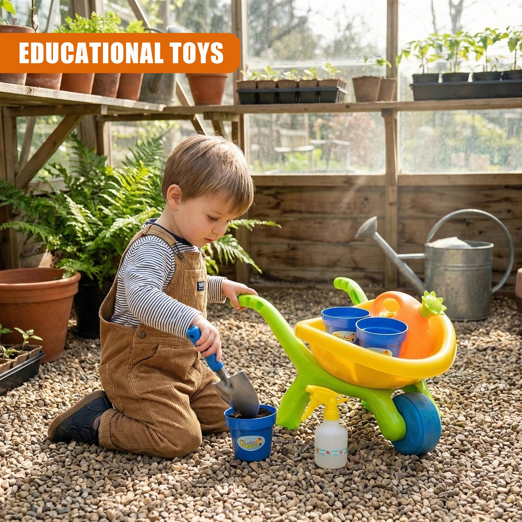 Kids Garden Wheelbarrow Playset