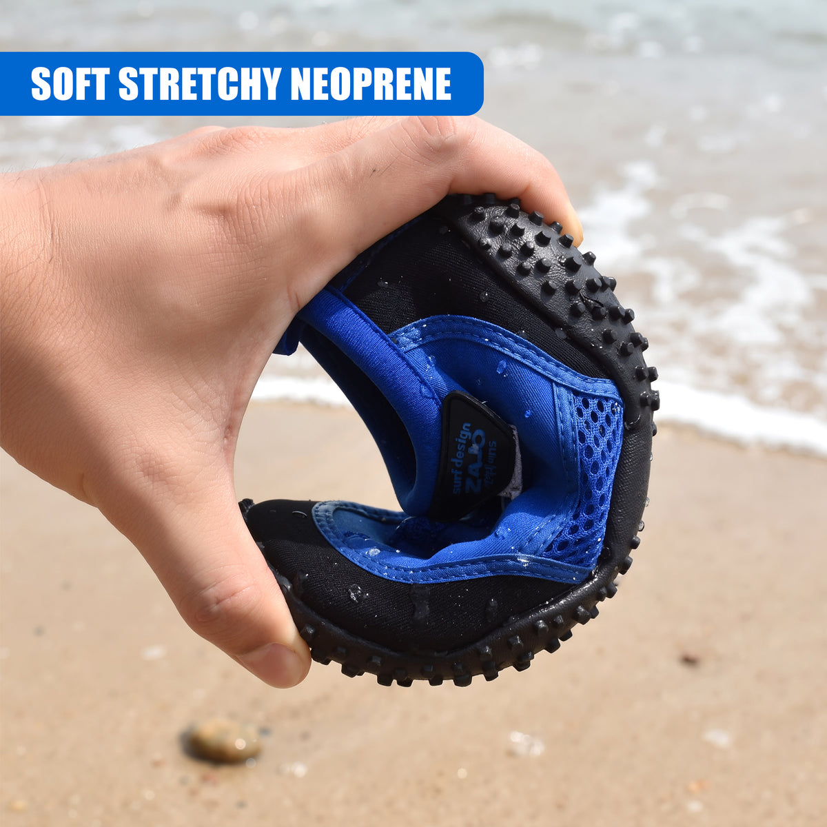 Blue & Black Neoprene Aqua Shoes