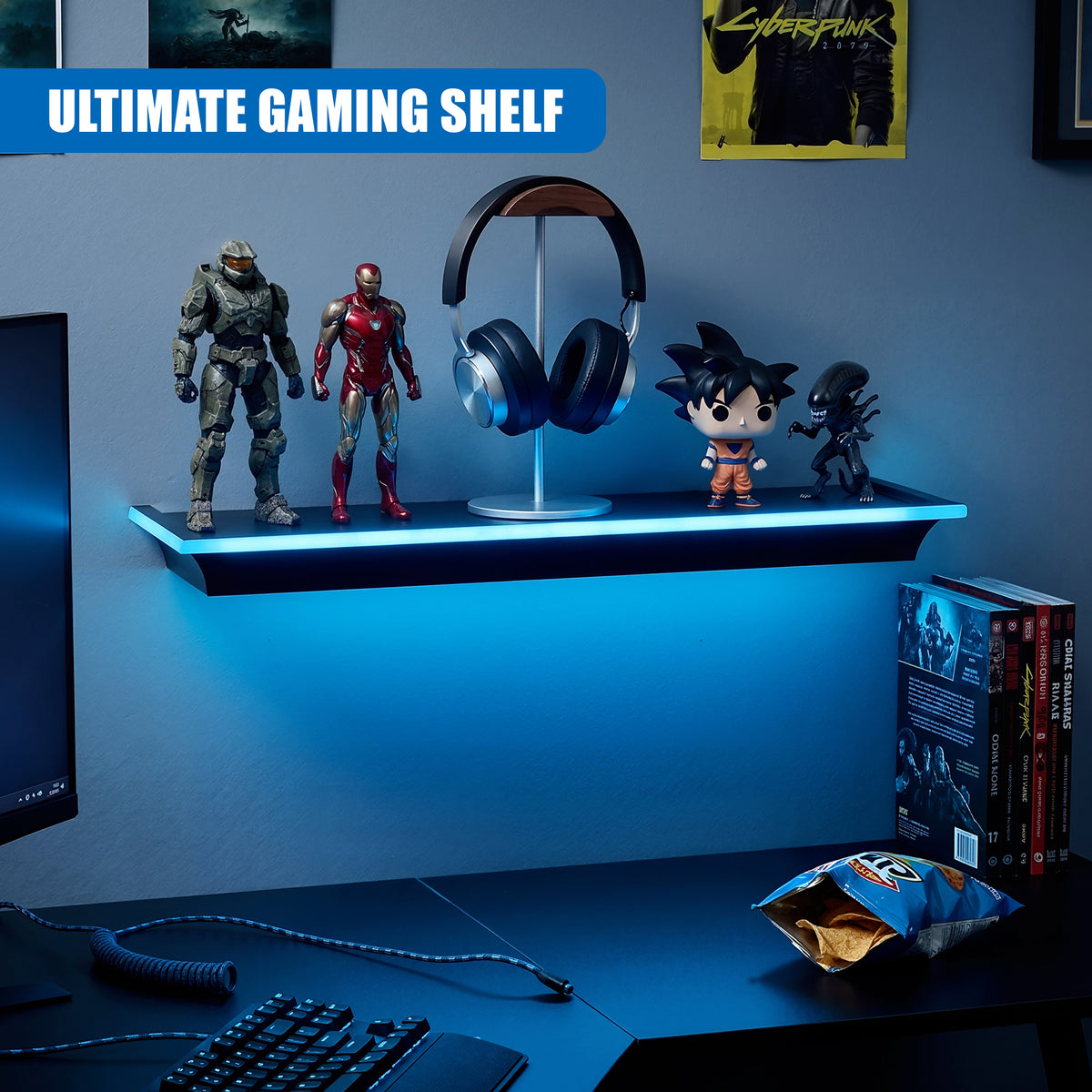 Floating Shelves with LED Lights