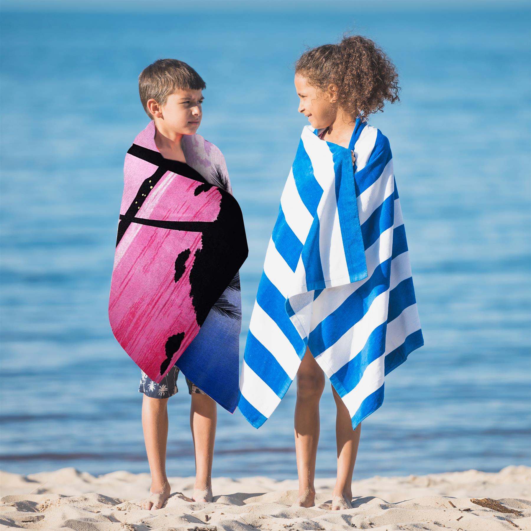 Geezy Sunset Design Large Towel - Lightweight Microfibre Beach