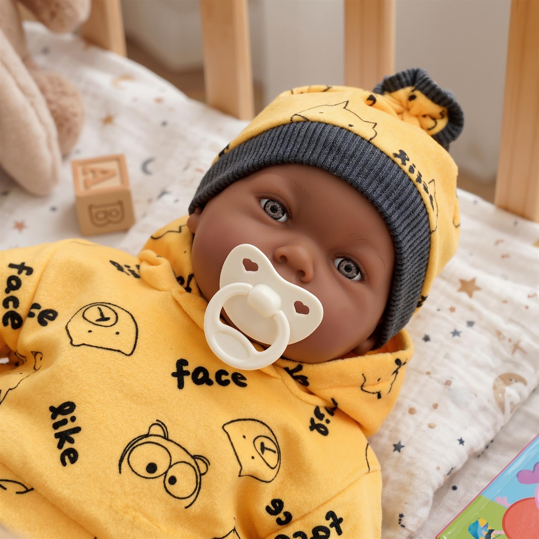 BiBi Black Baby Doll "Jax" (45 cm / 18")