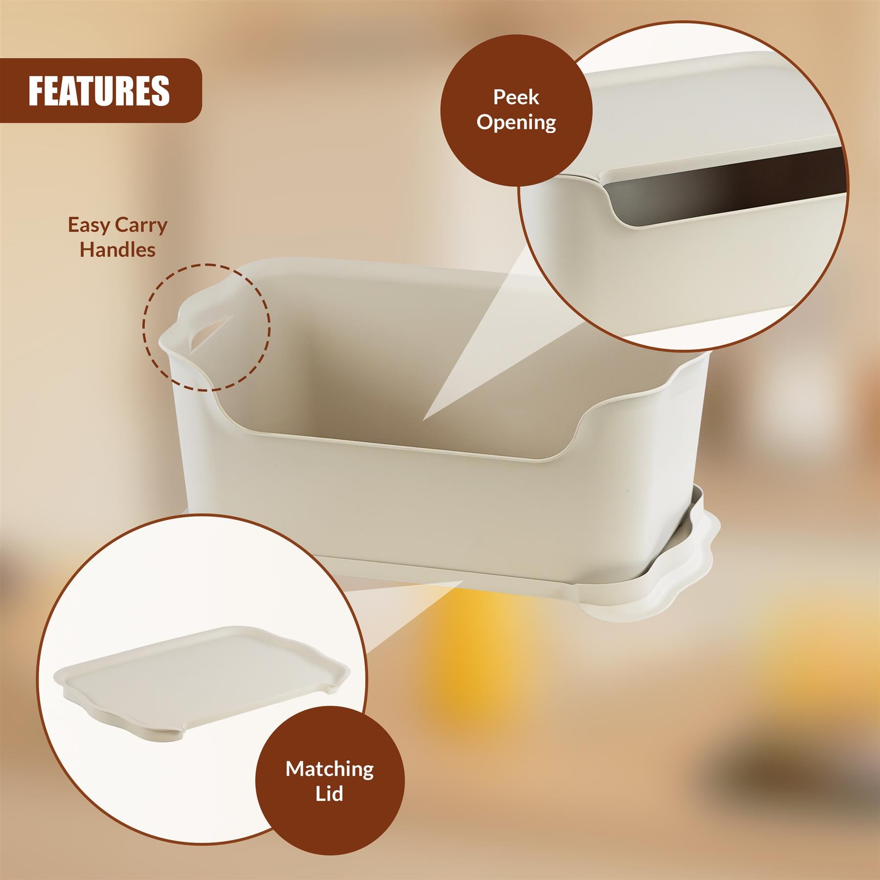 Storage Boxes with Lids Set of 4