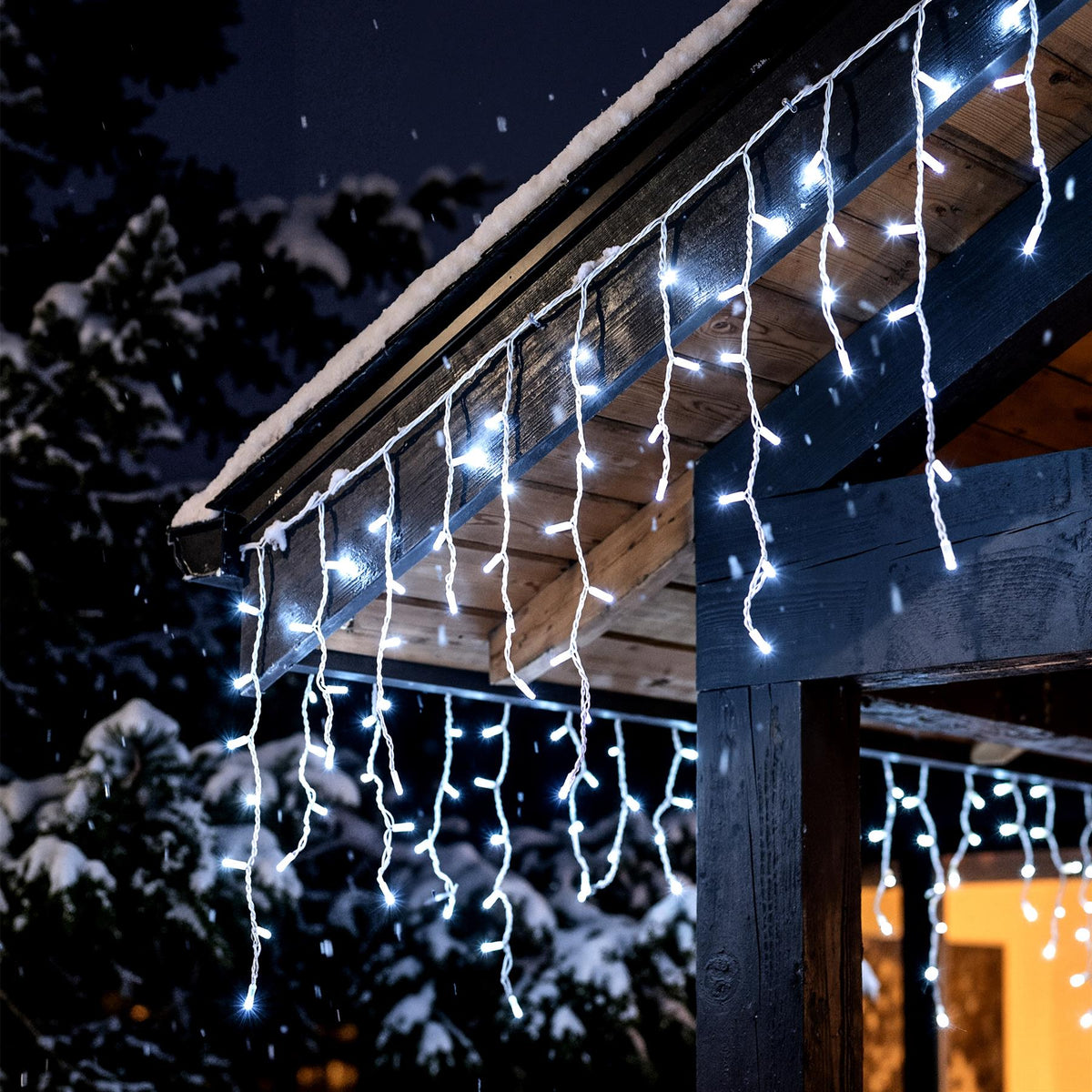 200 Christmas White Led Icicle Lights