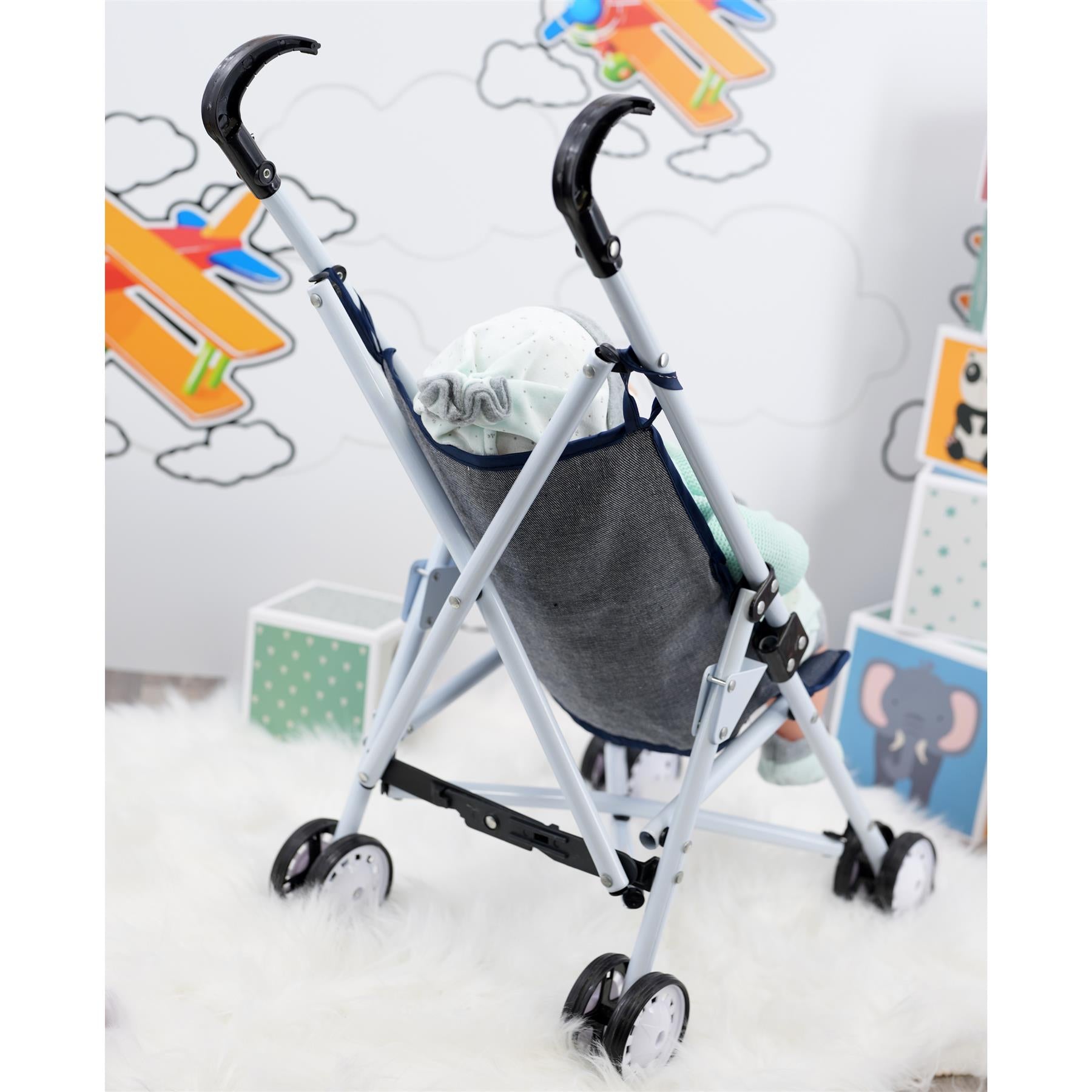 BiBi Doll Black Baby Doll Foldable Stroller