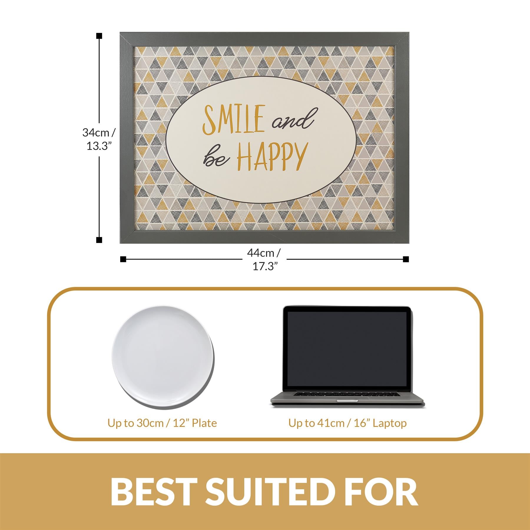 Smile and Be Happy Lap Tray With Bean Bag Cushion